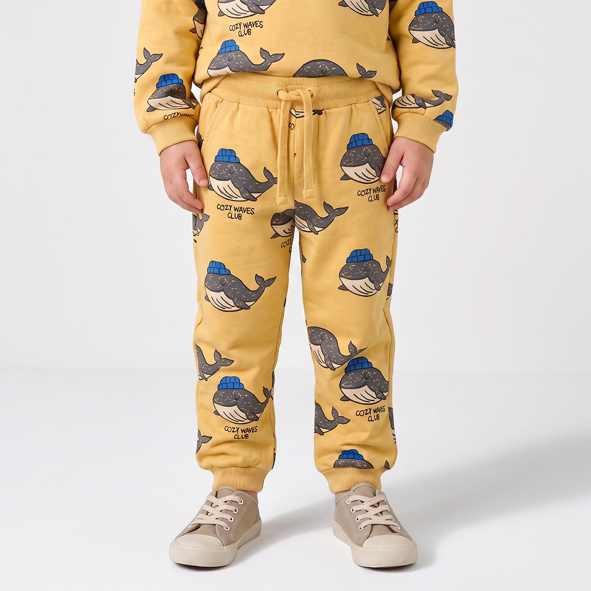 Juniors Crew Neck Long Sleeves Sweatshirt and Joggers Set with Whale Print-boys-clothing-setsandcoords-image-4
