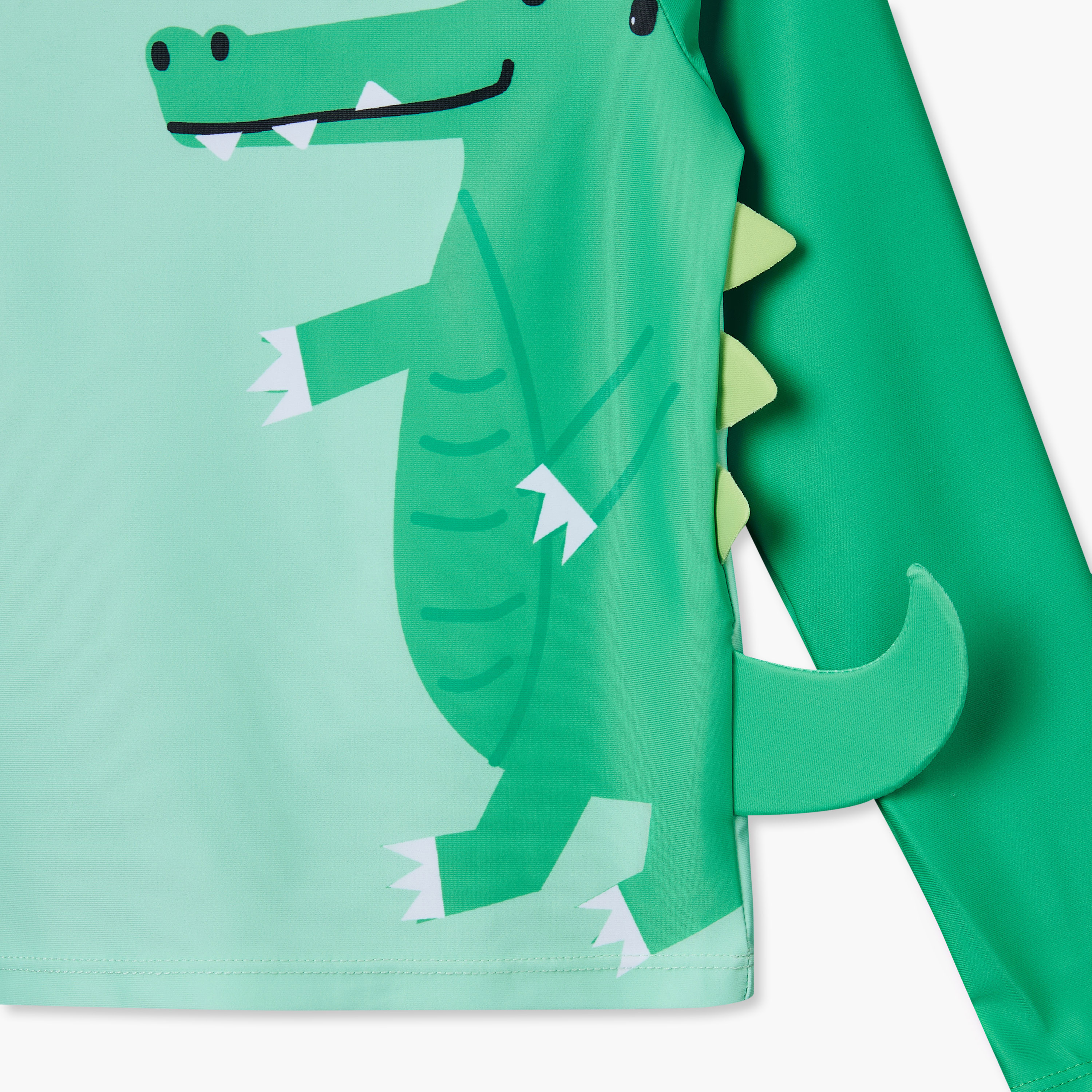 Juniors Round Neck Long Sleeves Swimwear Set with Crocodile Print-baby-boys-clothing-swimwear-image-7