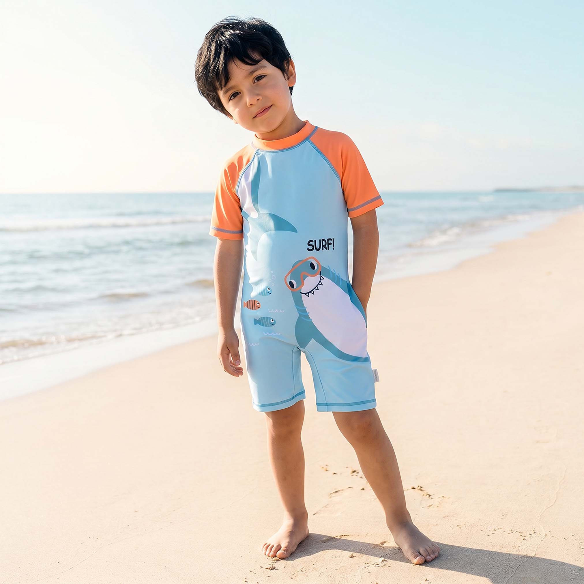 Juniors Boys Shark Print Swimsuit-baby-boys-clothing-swimwear-image-1