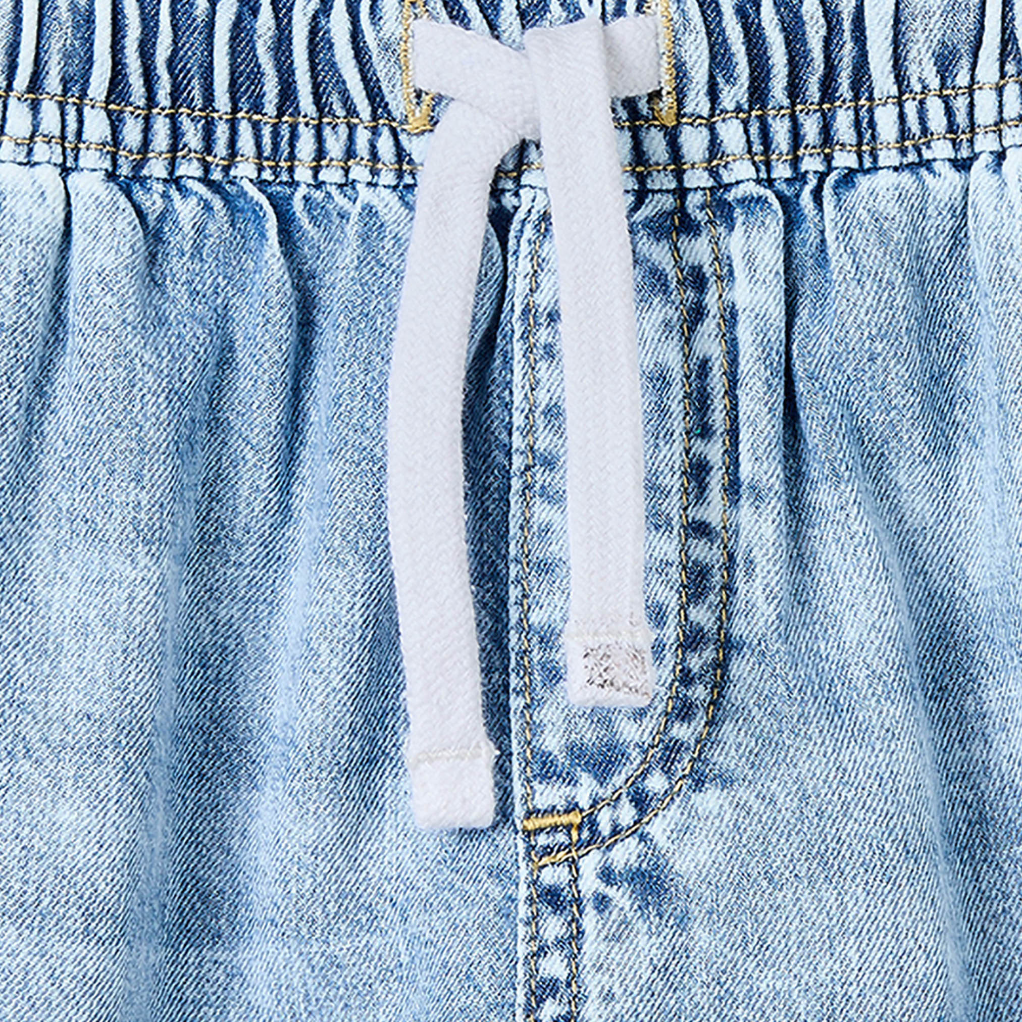 Juniors Knee Length Mid-Rise Denim Shorts with Pockets-baby-boys-clothing-bottoms-shorts-image-4