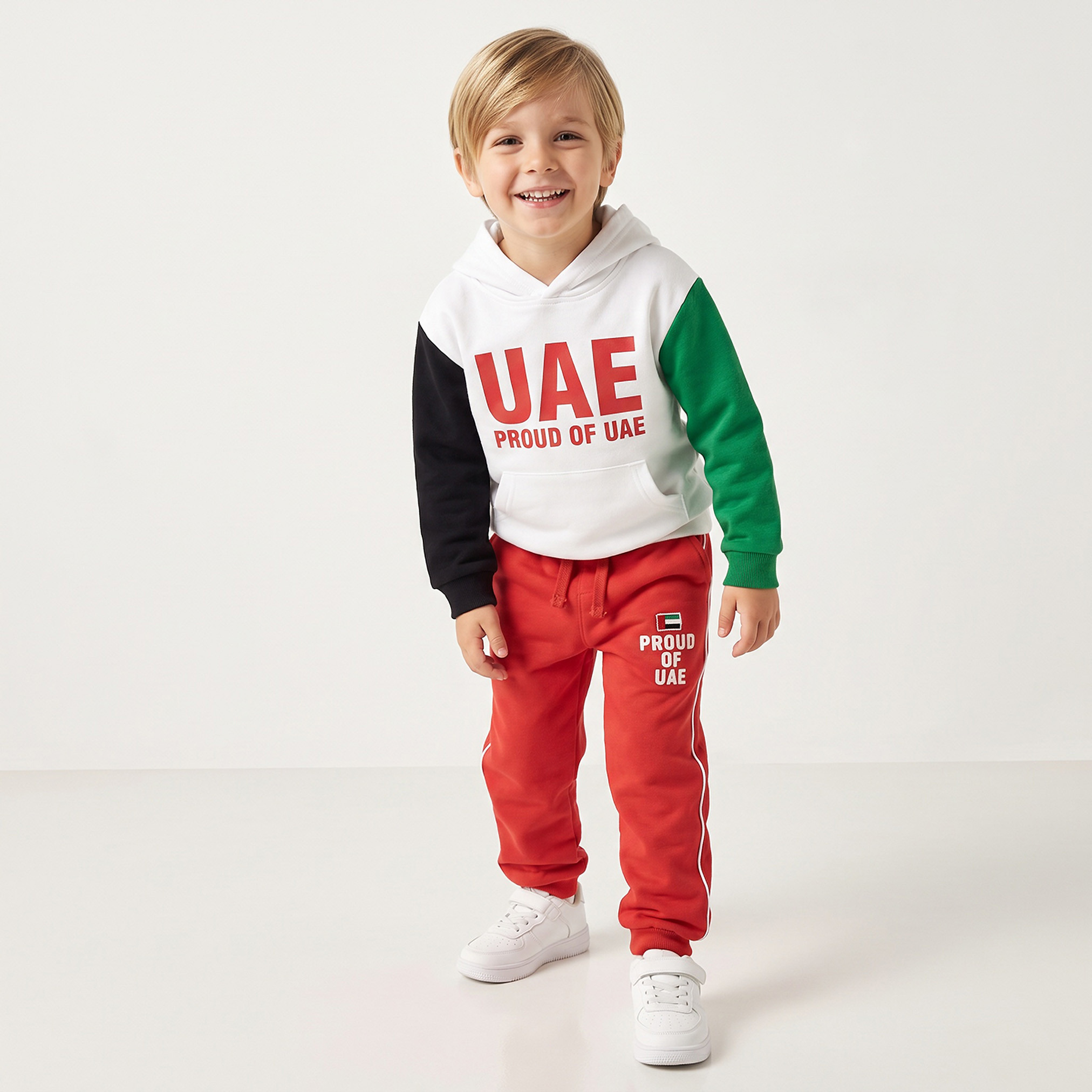 Juniors Elasticated Waist Joggers with UAE National Day Print-boys-clothing-bottoms-joggersandtrackpants-image-5