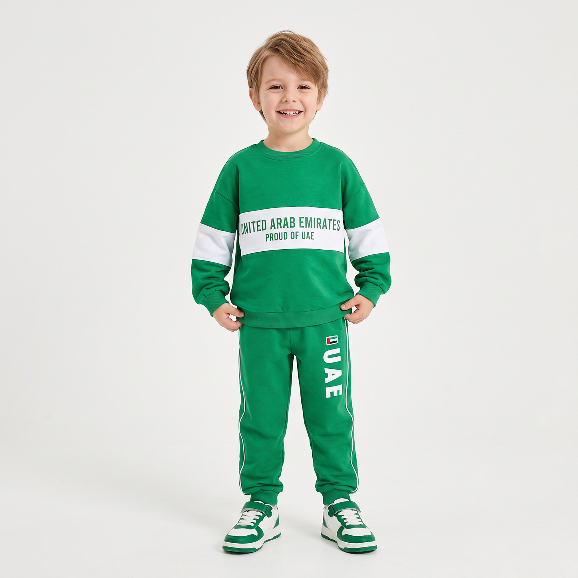 Juniors Elasticated Drawstring Waist Joggers with UAE National Day Print-boys-clothing-bottoms-joggersandtrackpants-image-5