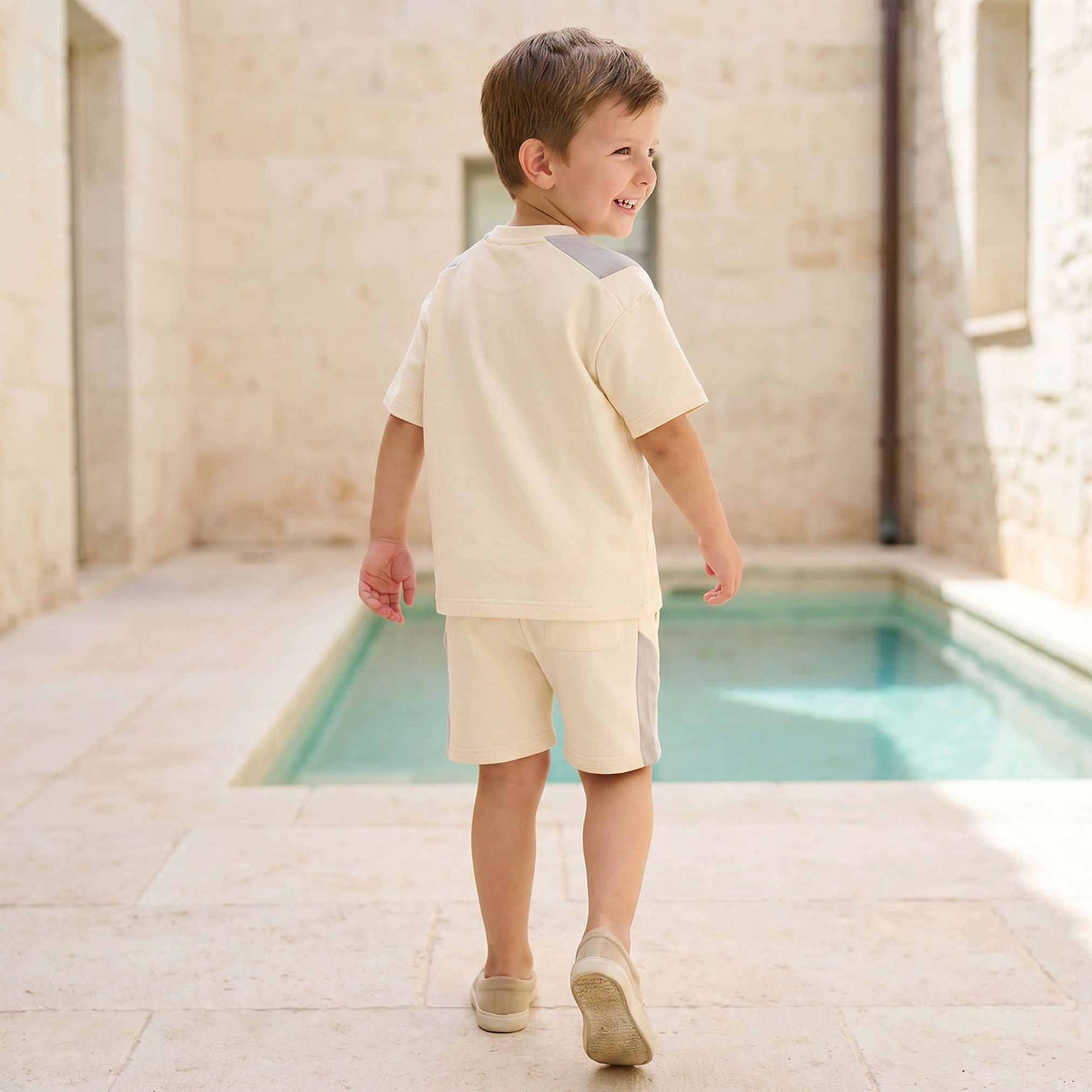 XYZ Crew Neck Short Sleeves T-shirt and Shorts Set with Panelled Design-boys-clothing-setsandcoords-image-4
