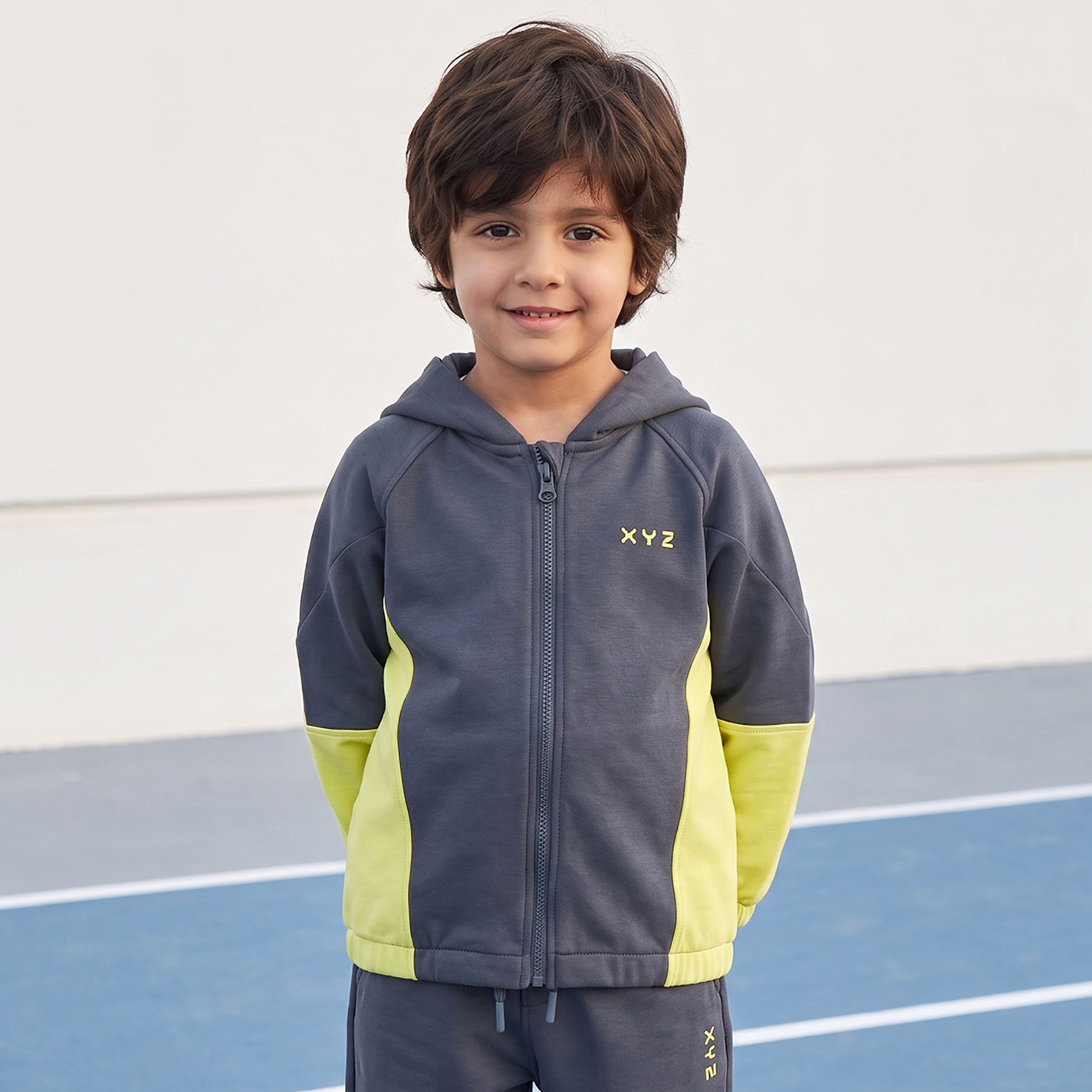 XYZ Hooded Long Sleeves Sweatshirt and Joggers Set with Panelled Detail-boys-clothing-setsandcoords-image-3