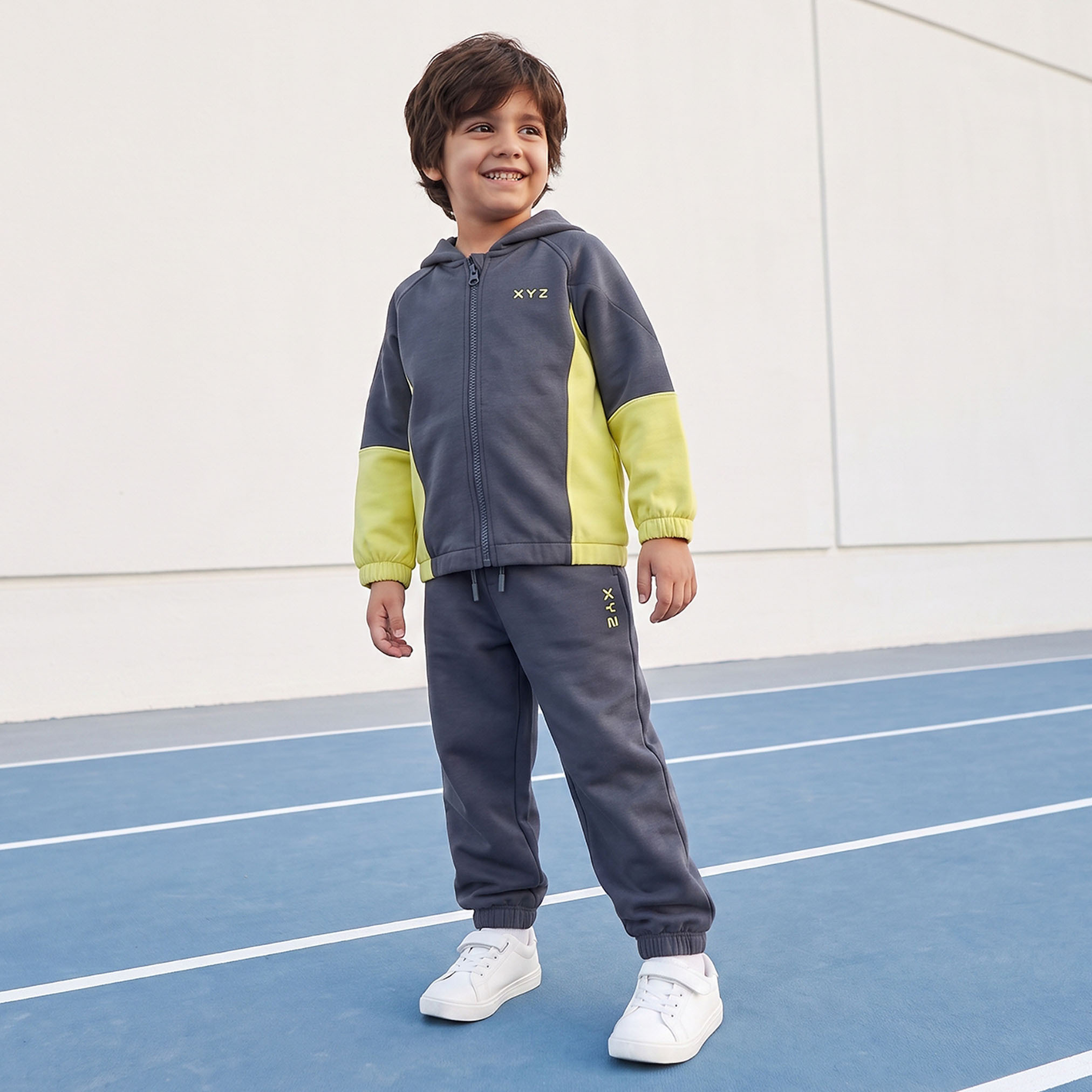 XYZ Hooded Long Sleeves Sweatshirt and Joggers Set with Panelled Detail-boys-clothing-setsandcoords-image-5