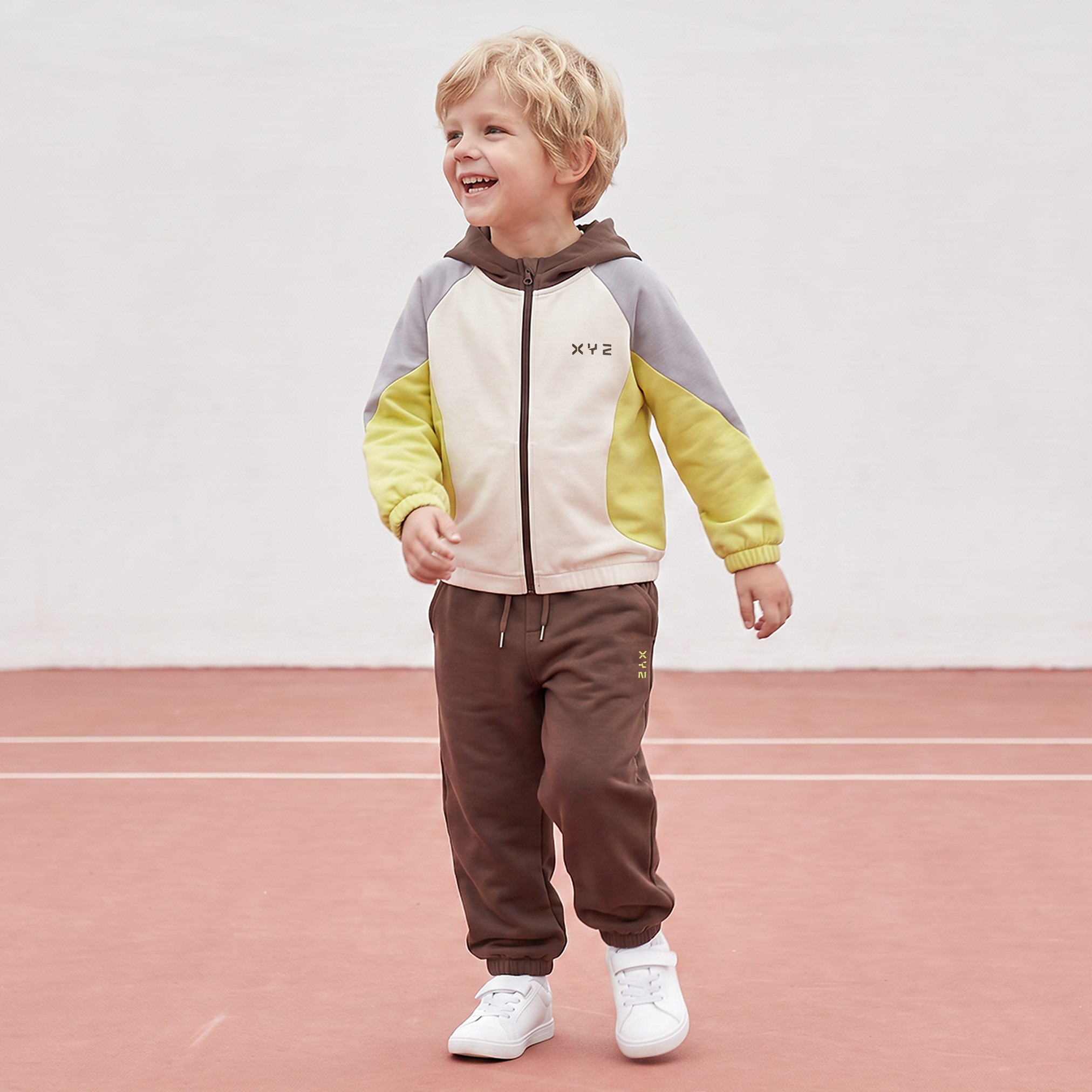 XYZ Hooded Long Sleeves Sweatshirt and Joggers Set with Colourblock Design-boys-clothing-setsandcoords-image-8