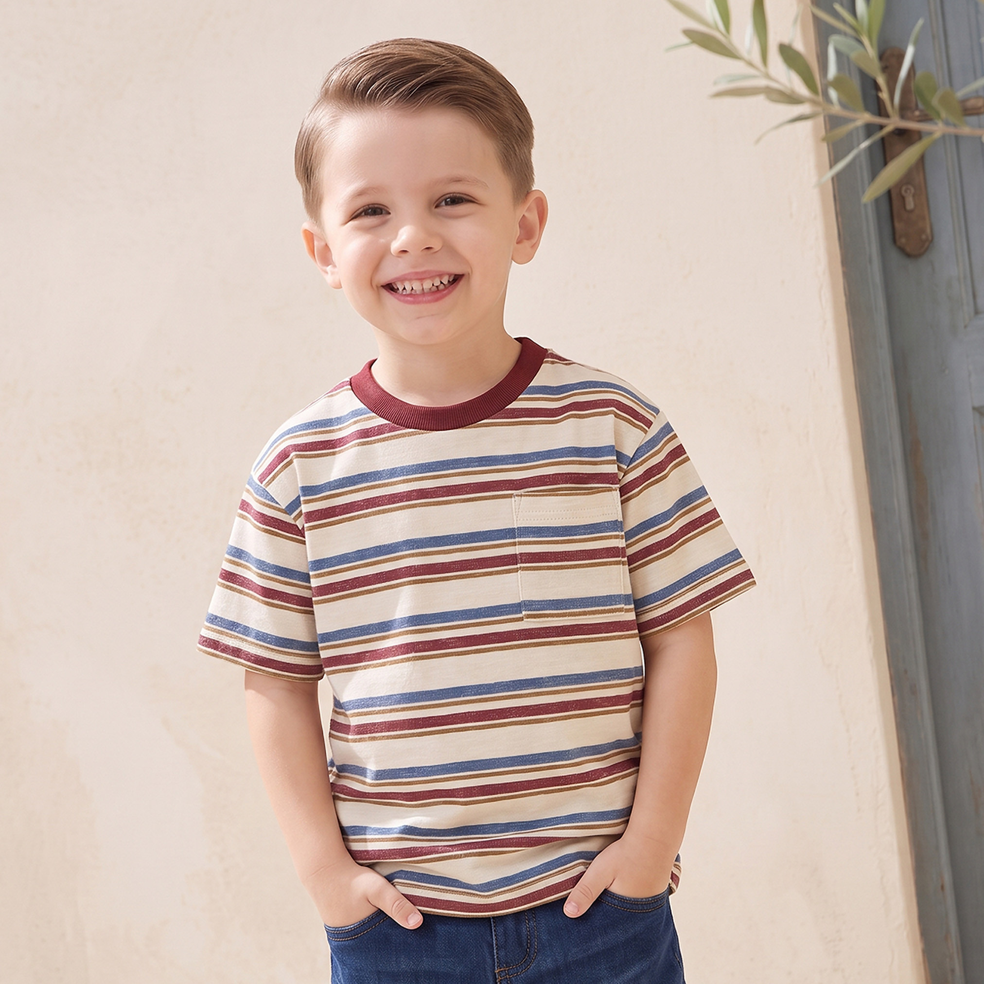 Eligo Crew Neck Short Sleeves T-shirt with Stripes-boys-clothing-tshirtsandpolos-image-1