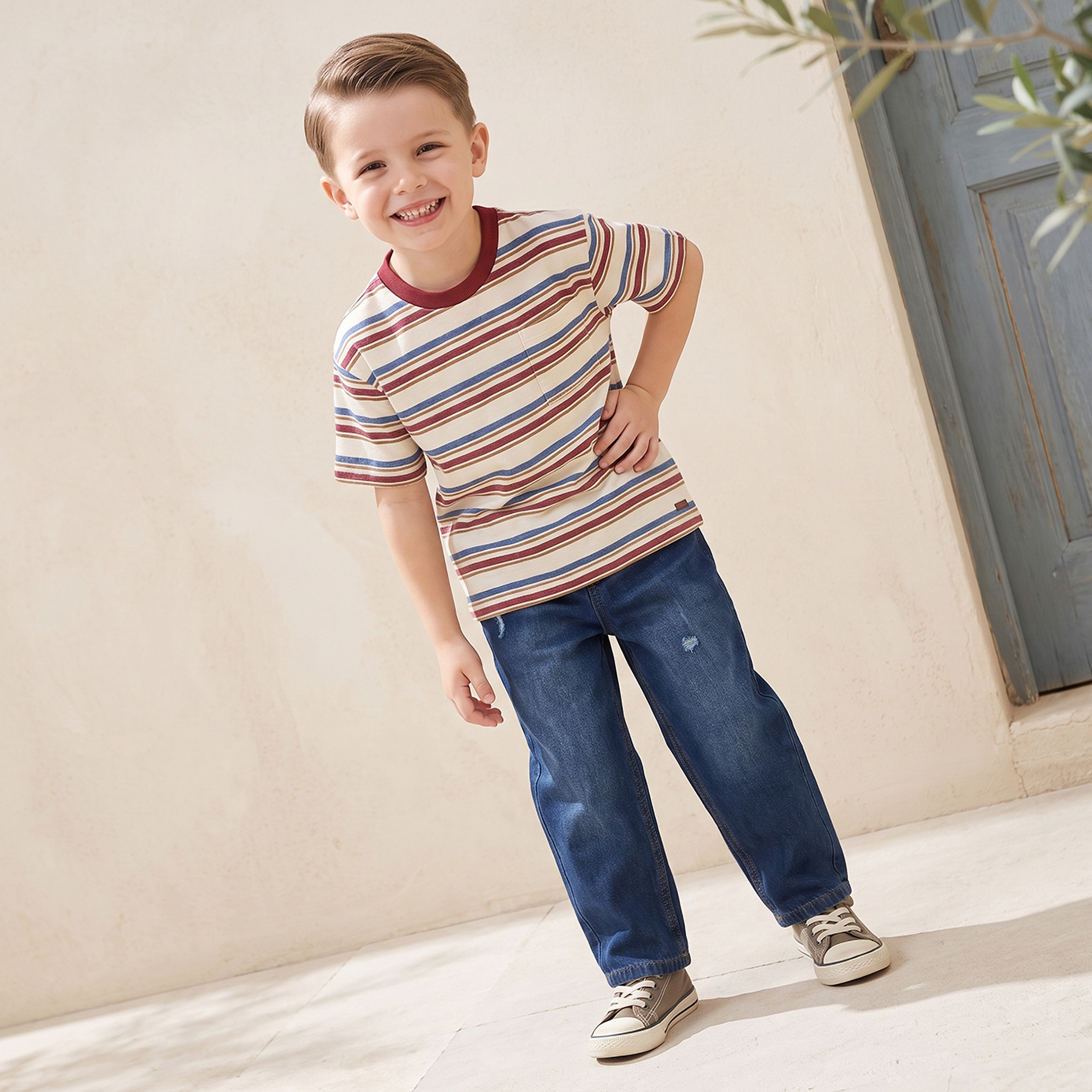 Eligo Crew Neck Short Sleeves T-shirt with Stripes-boys-clothing-tshirtsandpolos-image-5