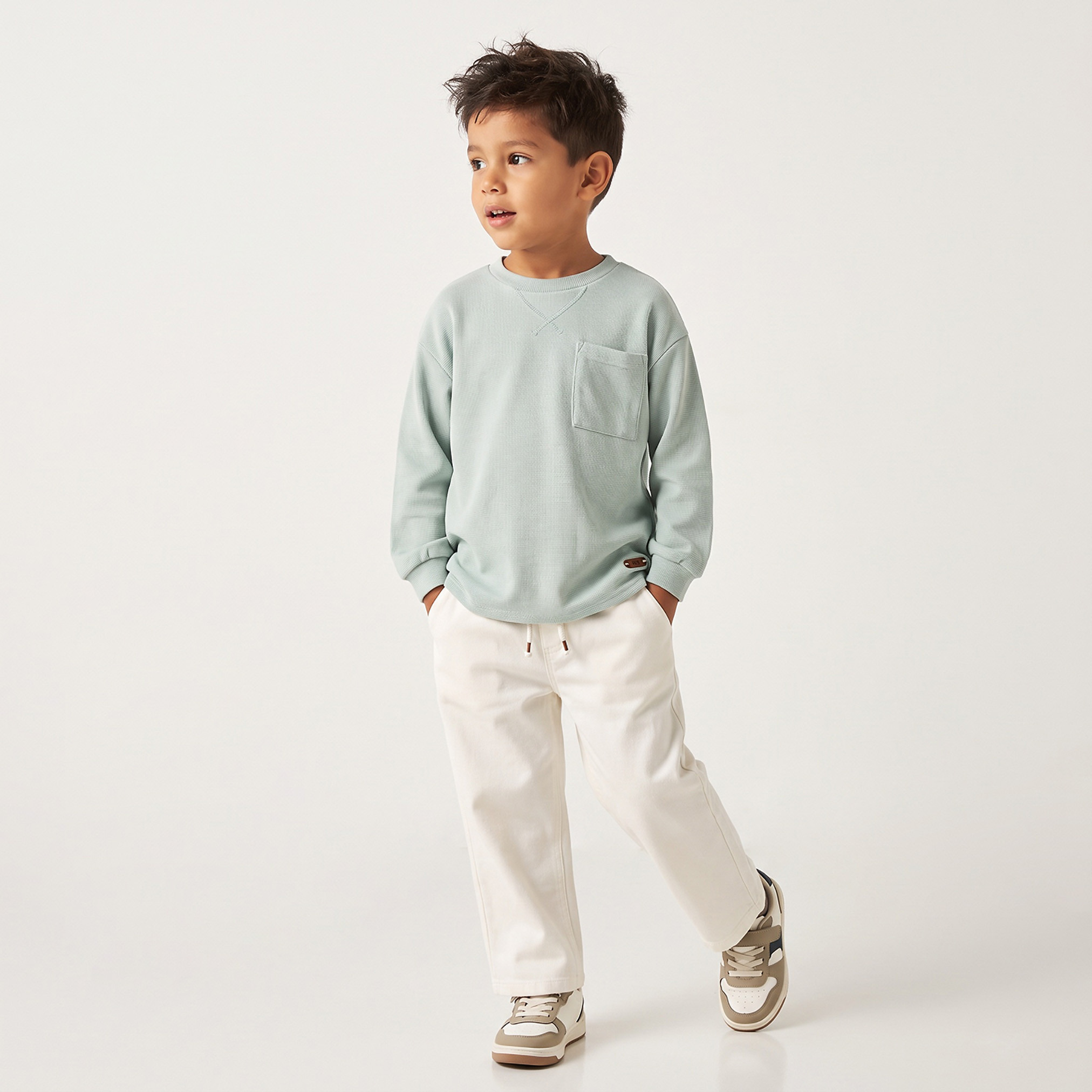 تيشيرت بأكمام طويلة وياقة ضيقة مع جيب-boys-clothing-tshirtsandpolos-image-3