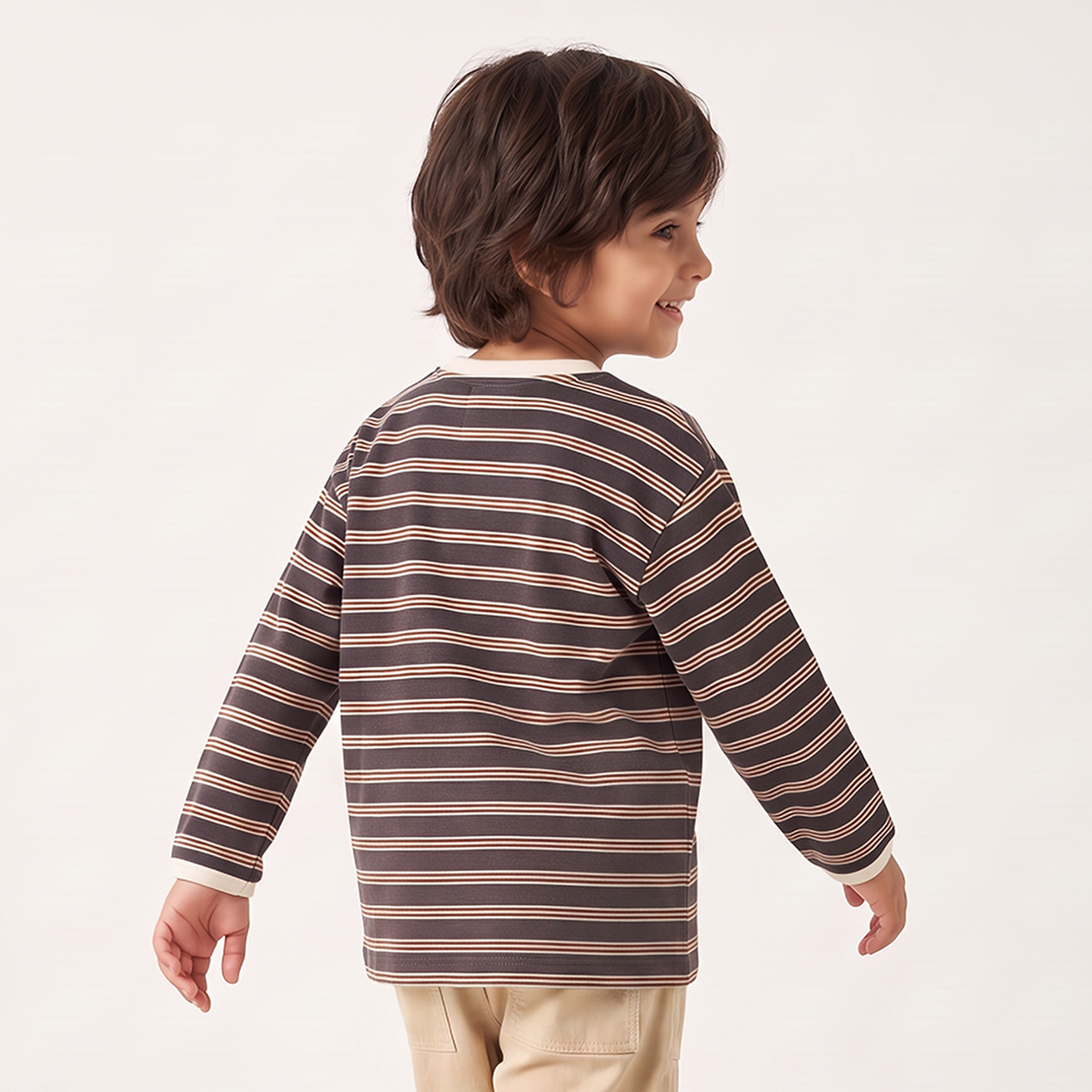 Eligo Crew Neck Long Sleeves T-shirt with Strips-boys-clothing-tshirtsandpolos-image-2