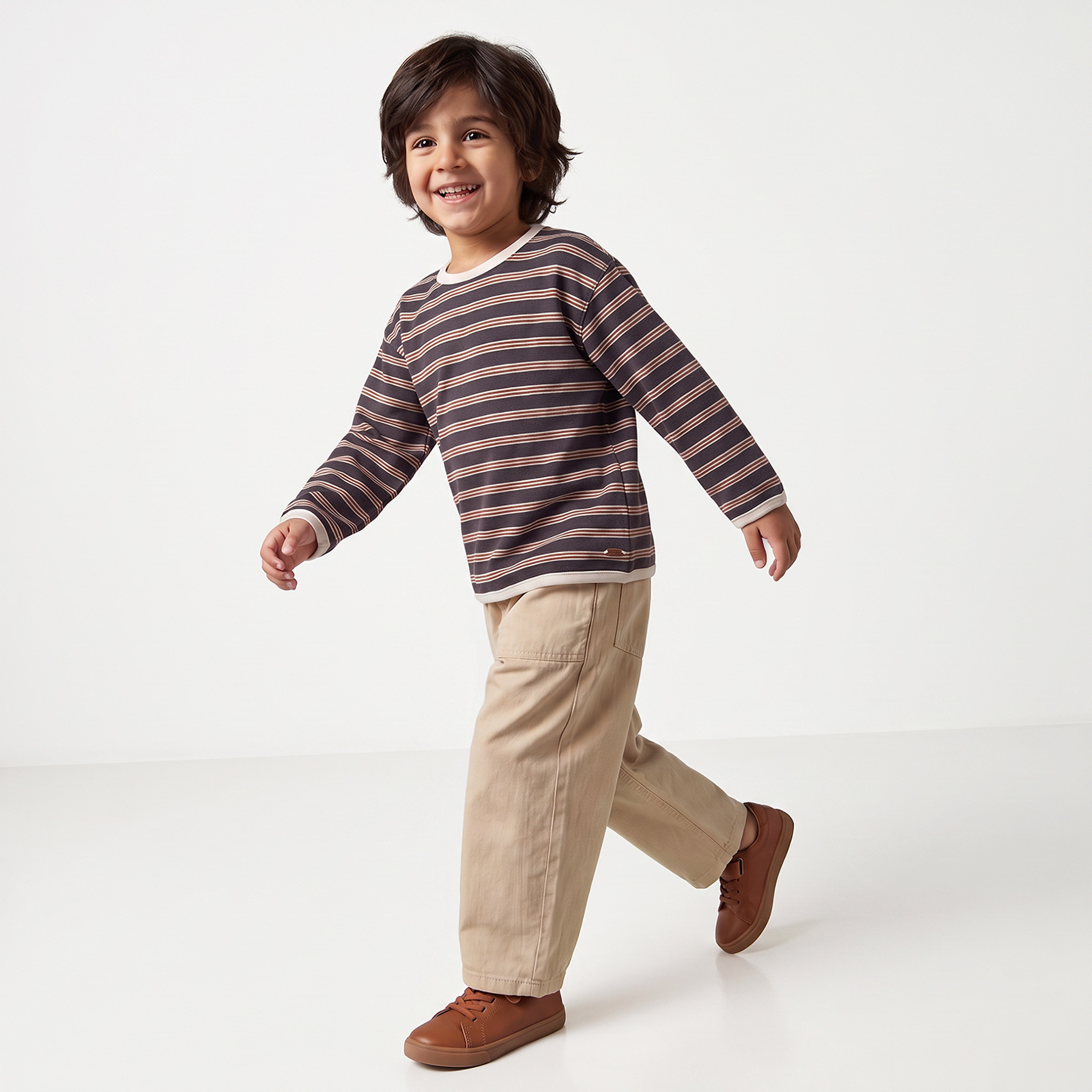 Eligo Crew Neck Long Sleeves T-shirt with Strips-boys-clothing-tshirtsandpolos-image-3
