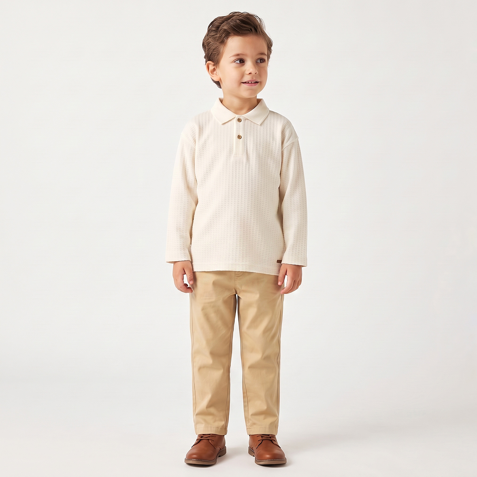 Eligo Collared Long Sleeves Polo T-shirt with Ribbed Texture-boys-clothing-tshirtsandpolos-image-5