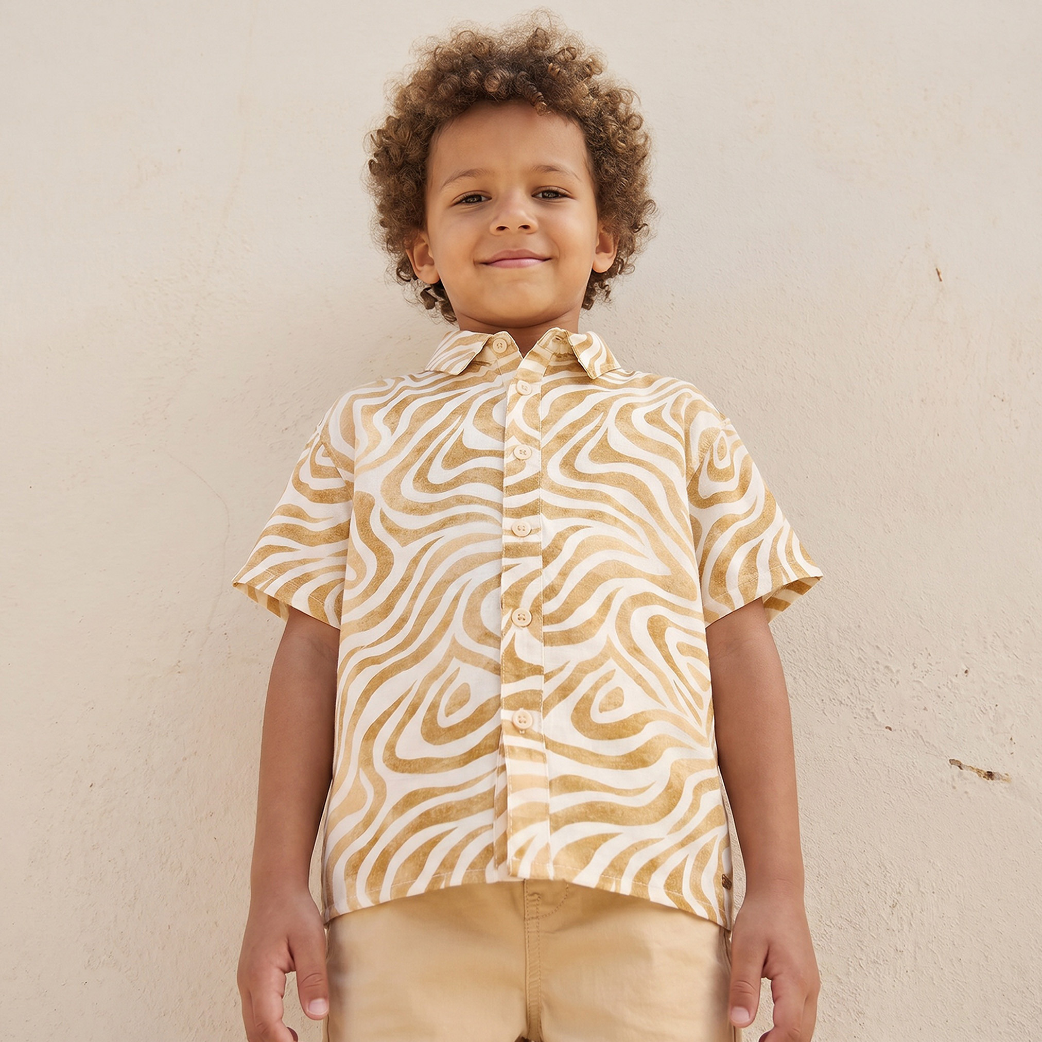 Eligo Short Sleeves Shirt with Abstract Print-boys-clothing-shirts-image-1