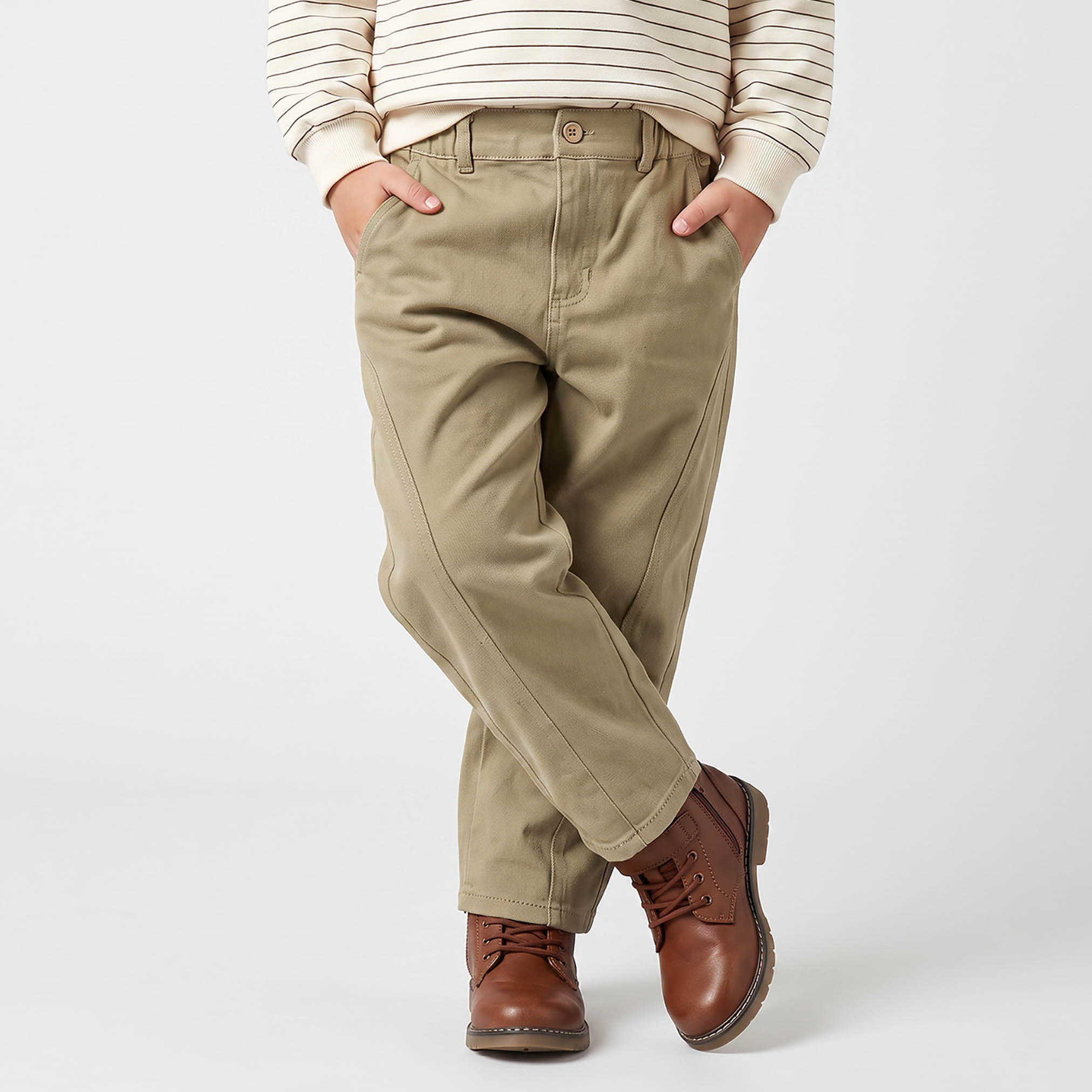 بنطلون بقصة مستقيمة وألواح وزر إغلاق من إليجو-boys-clothing-bottoms-trousers-image-1