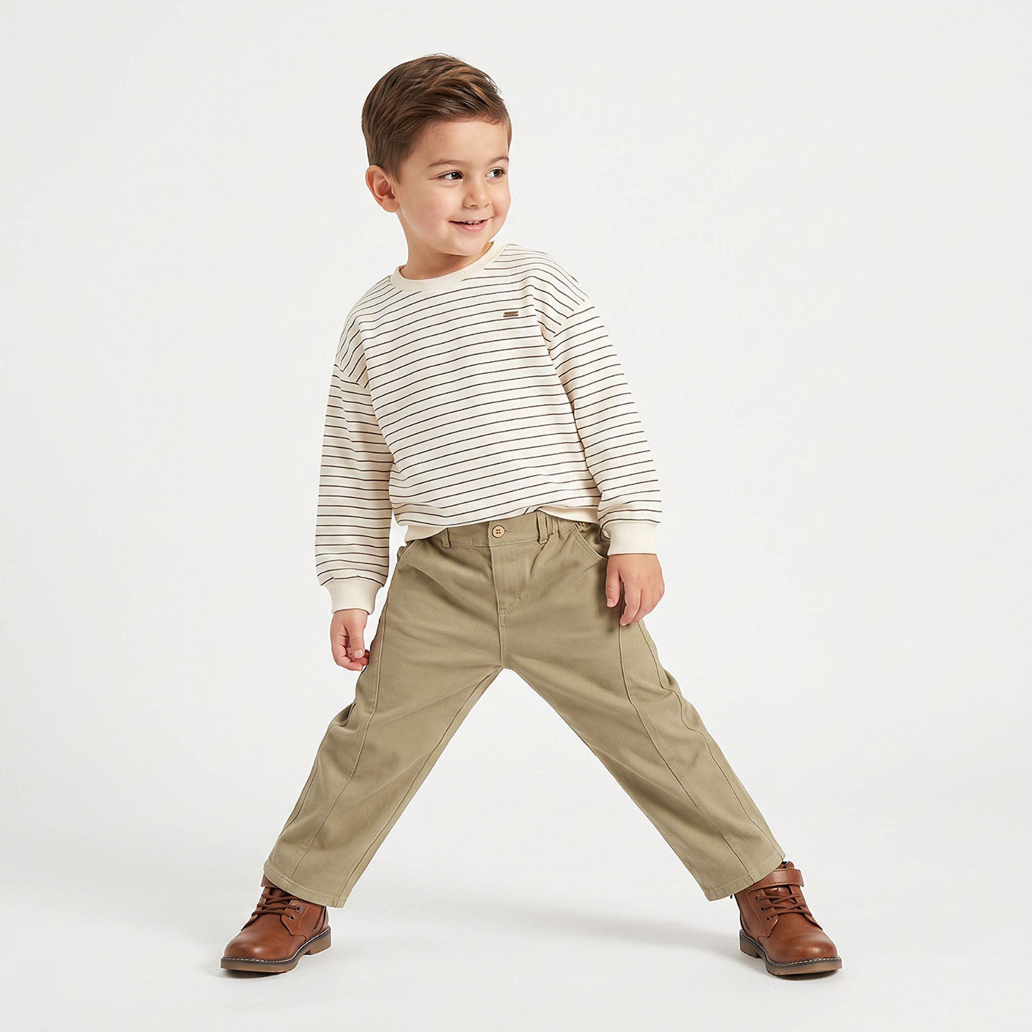 بنطلون بقصة مستقيمة وألواح وزر إغلاق من إليجو-boys-clothing-bottoms-trousers-image-2