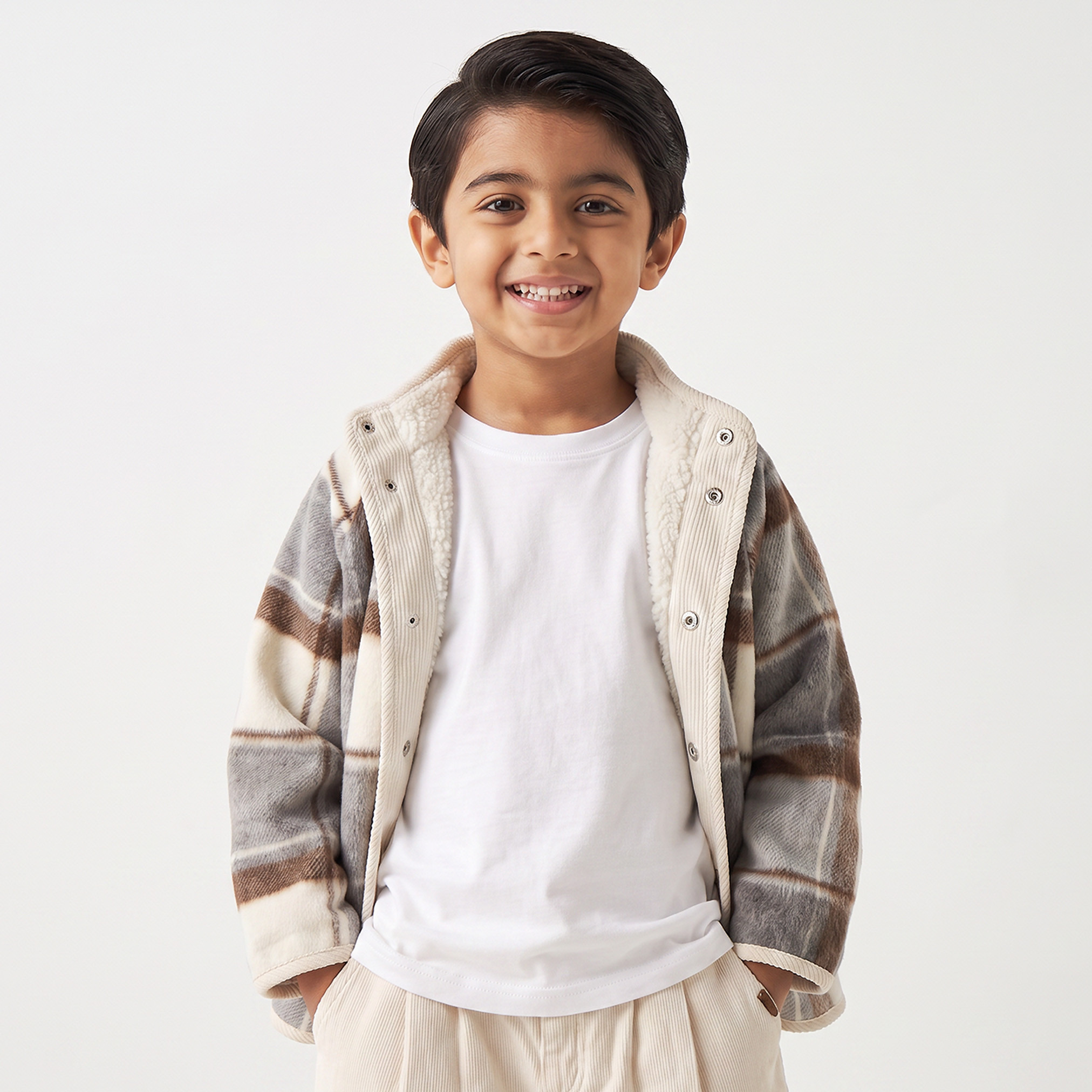 Eligo Checked Jacket with Button Closure-boys-clothing-jacketsandcoats-image-1