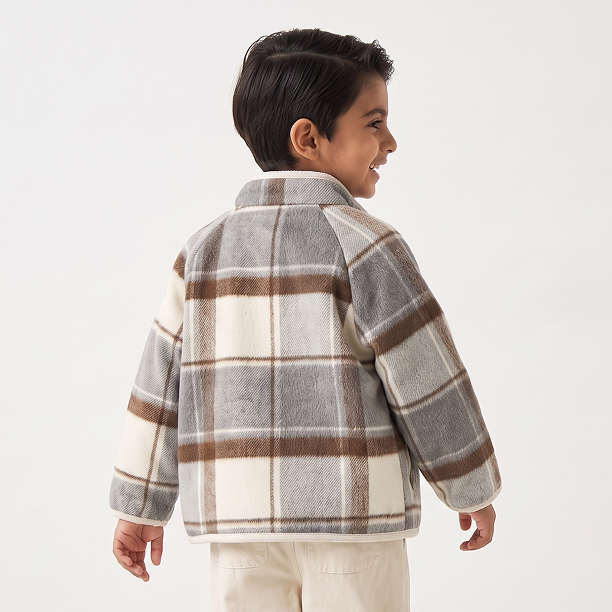Eligo Checked Jacket with Button Closure-boys-clothing-jacketsandcoats-image-2