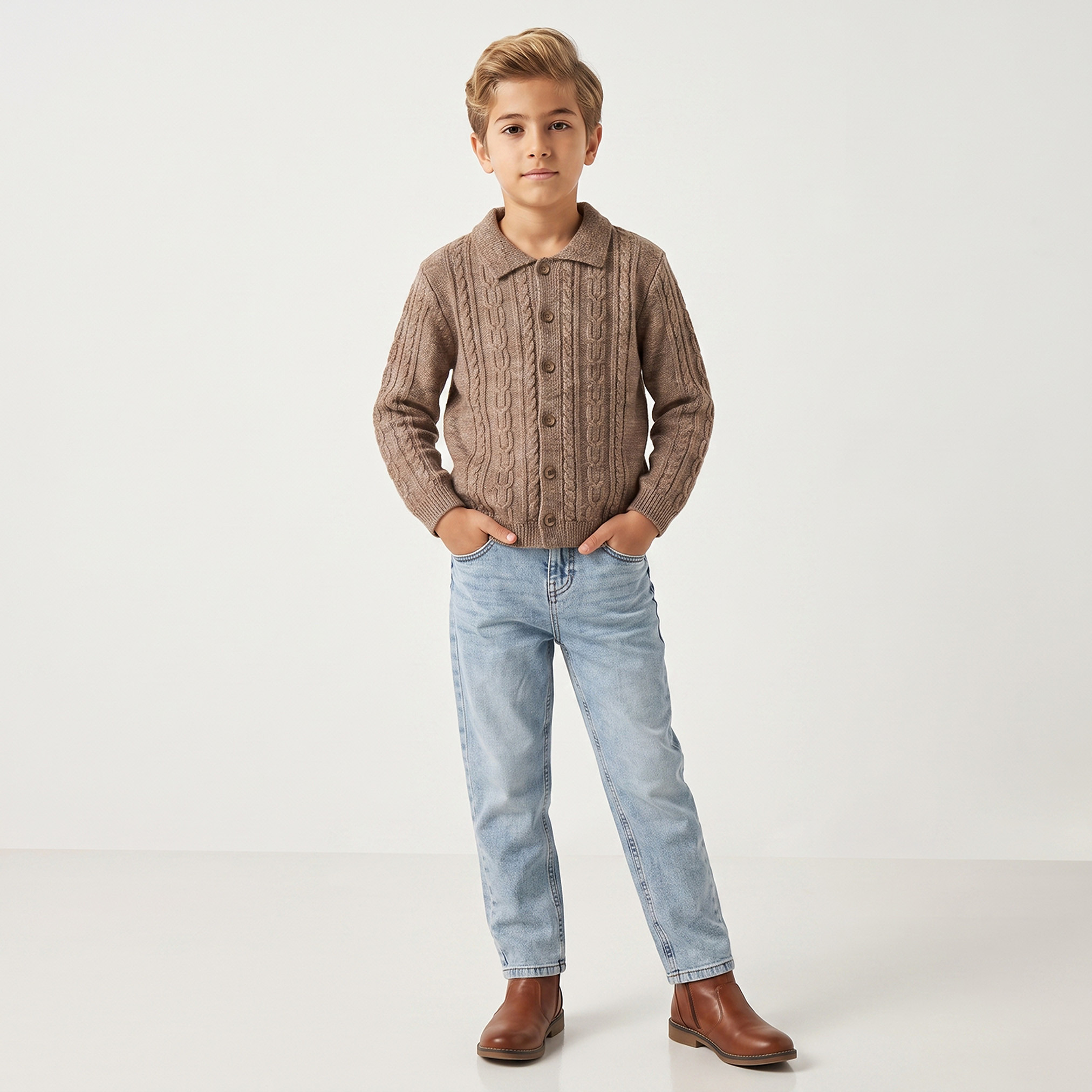 Eligo Cable Knit Cardigan with Long Sleeves-baby-boys-clothing-winterwear-jumpersandcardigans-image-3