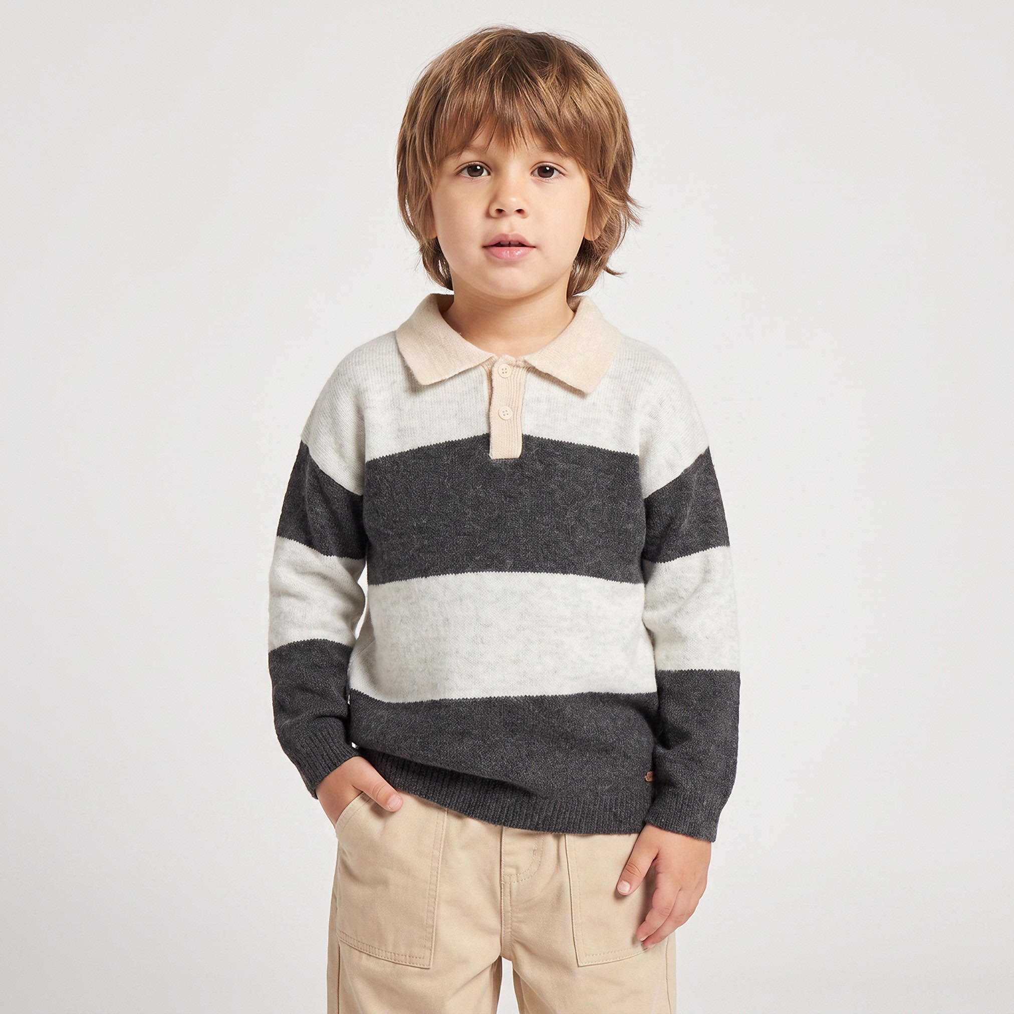 كنزة مخططة بأكمام طويلة من إليجو-baby-boys-clothing-winterwear-jumpersandcardigans-image-1
