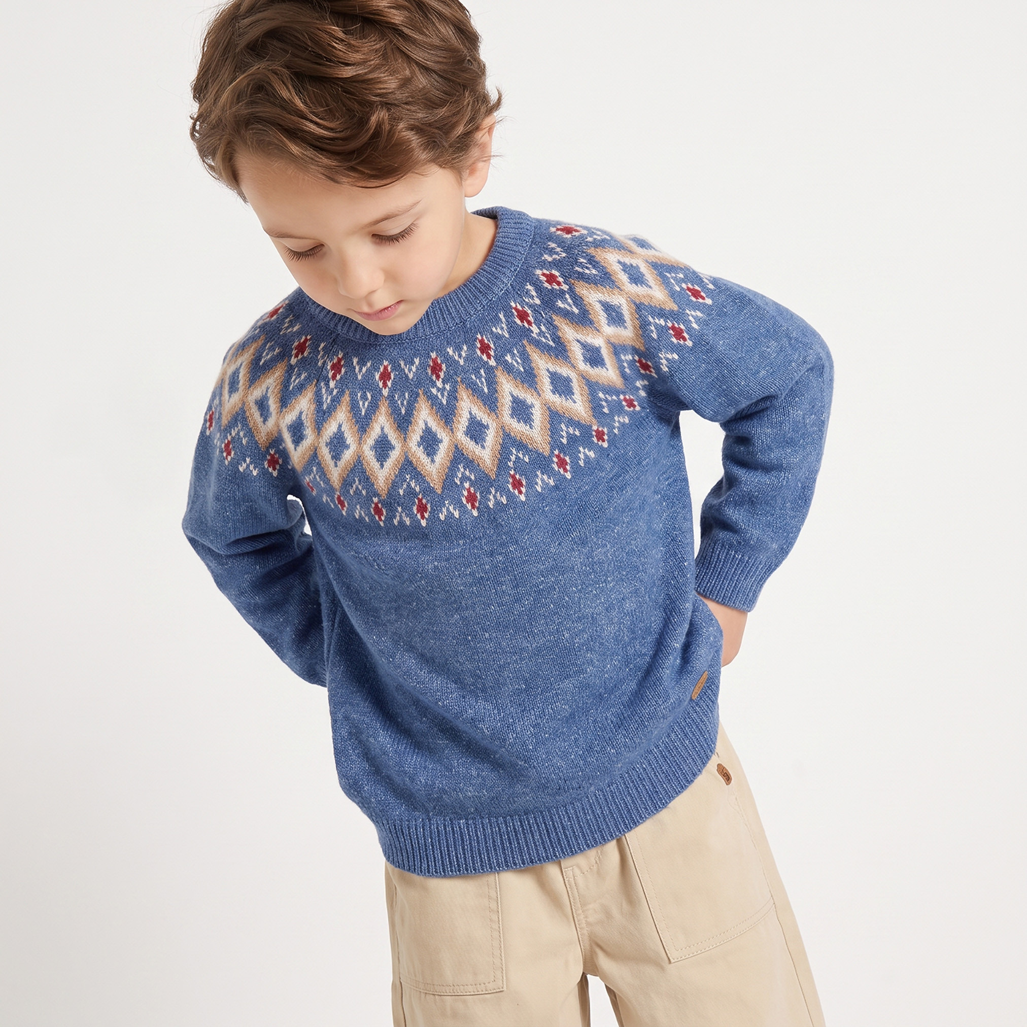 Eligo Fair Isle Sweater with Long Sleeves-baby-boys-clothing-winterwear-jumpersandcardigans-image-1