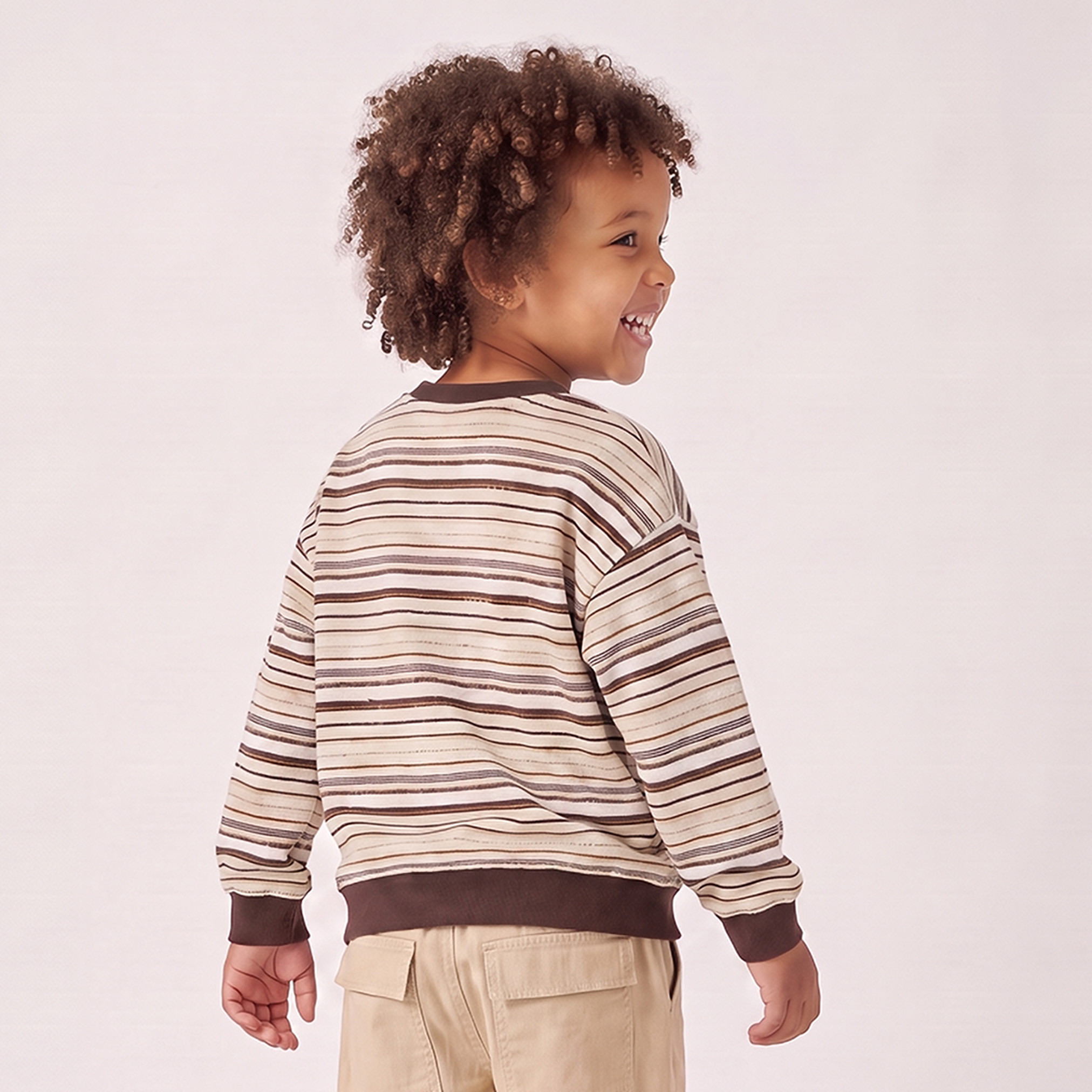 Juniors Striped Sweatshirt with Long Sleeves-baby-boys-clothing-winterwear-sweatshirts-image-3