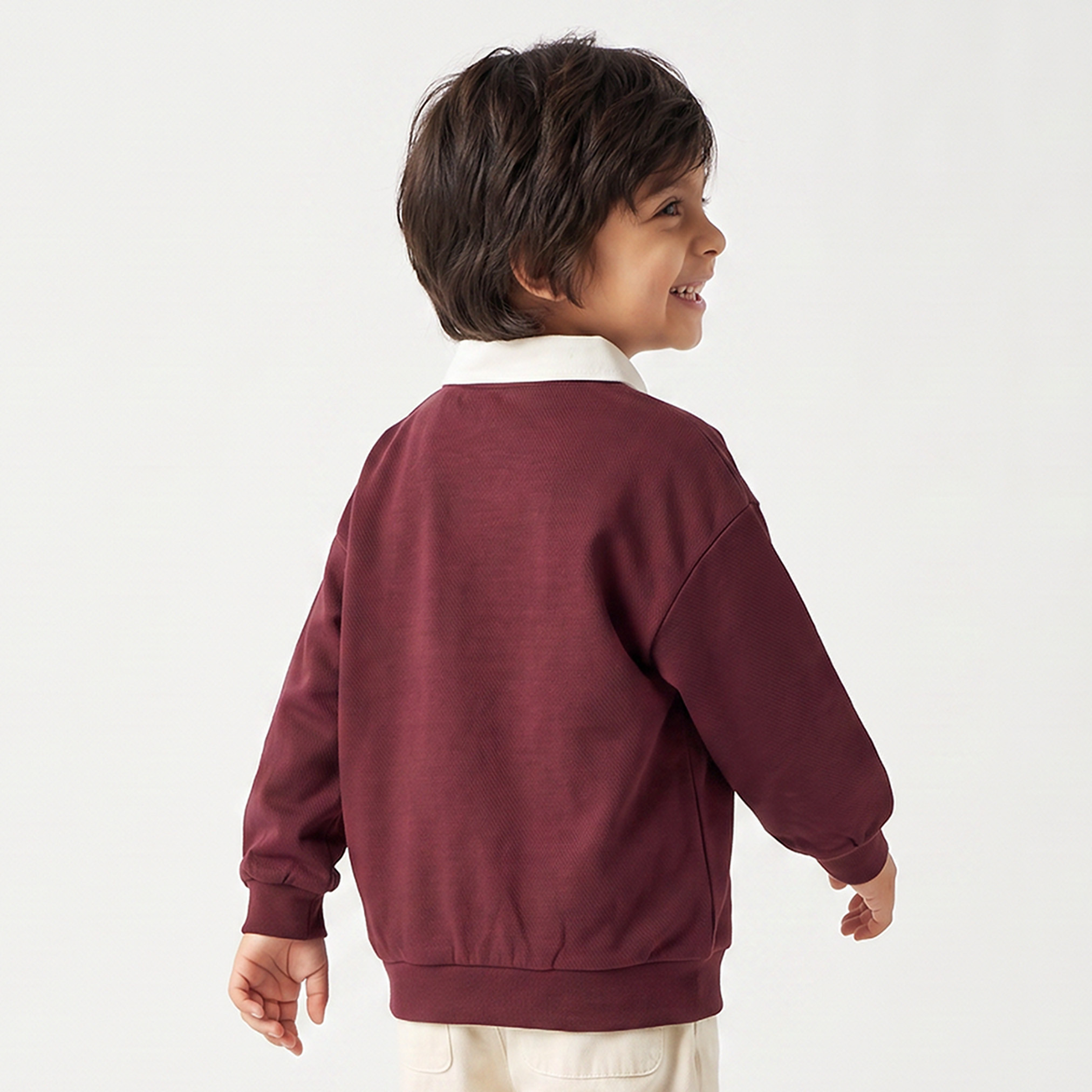 Eligo Collared Sweatshirt with Long Sleeves-baby-boys-clothing-winterwear-sweatshirts-image-3