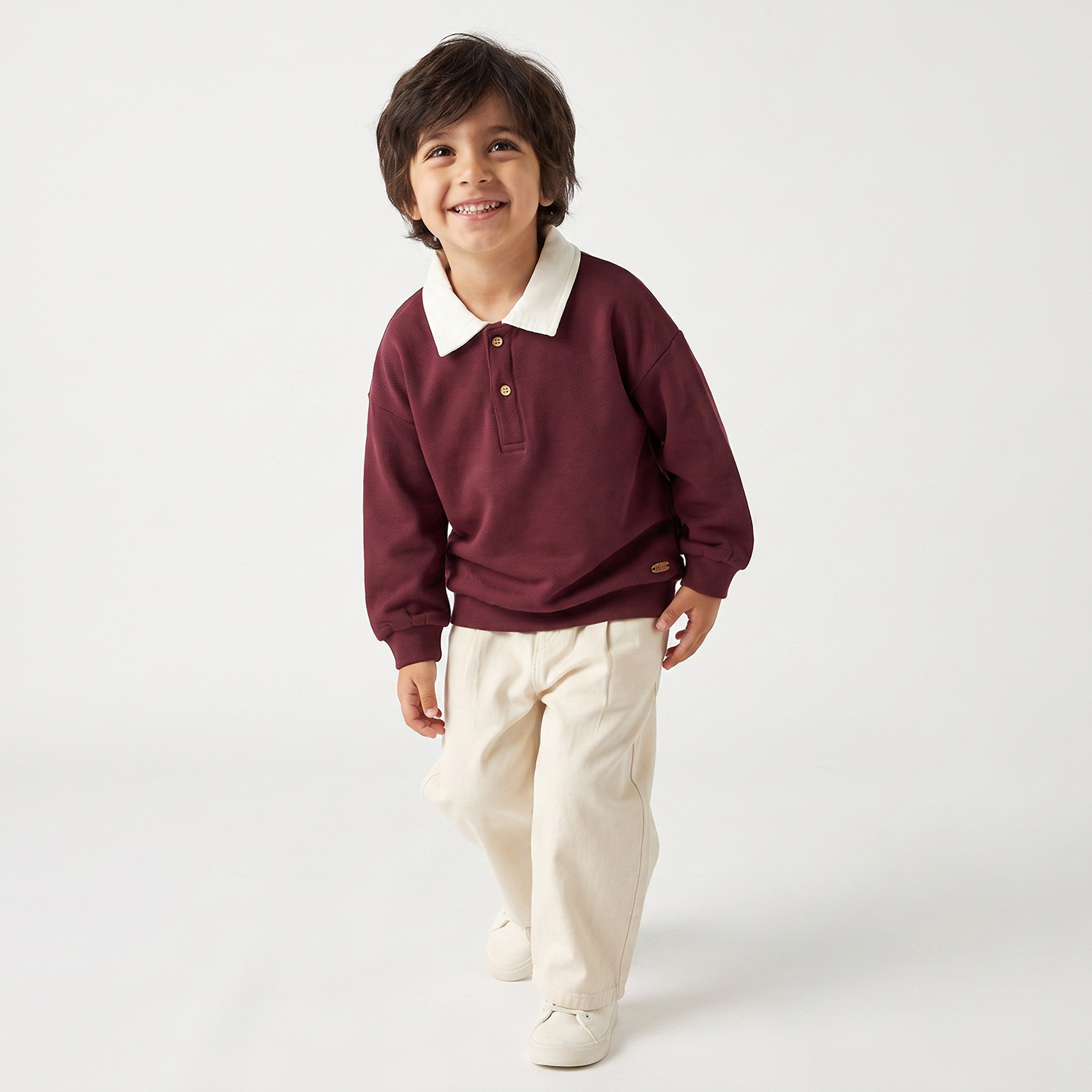 Eligo Collared Sweatshirt with Long Sleeves-baby-boys-clothing-winterwear-sweatshirts-image-5