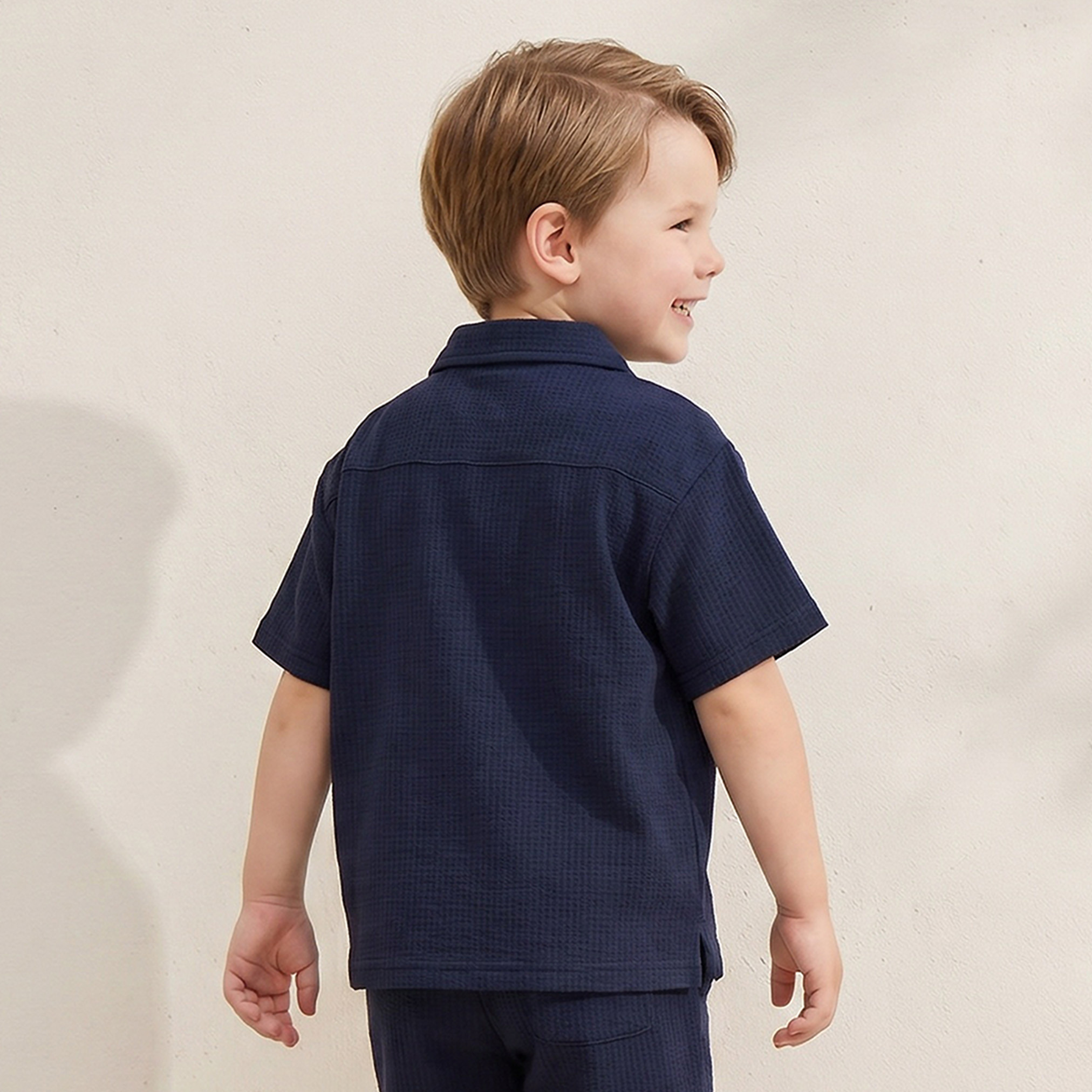 Eligo Collared Short Sleeves Shirt and Shorts Set with Embroidery-boys-clothing-setsandcoords-image-4