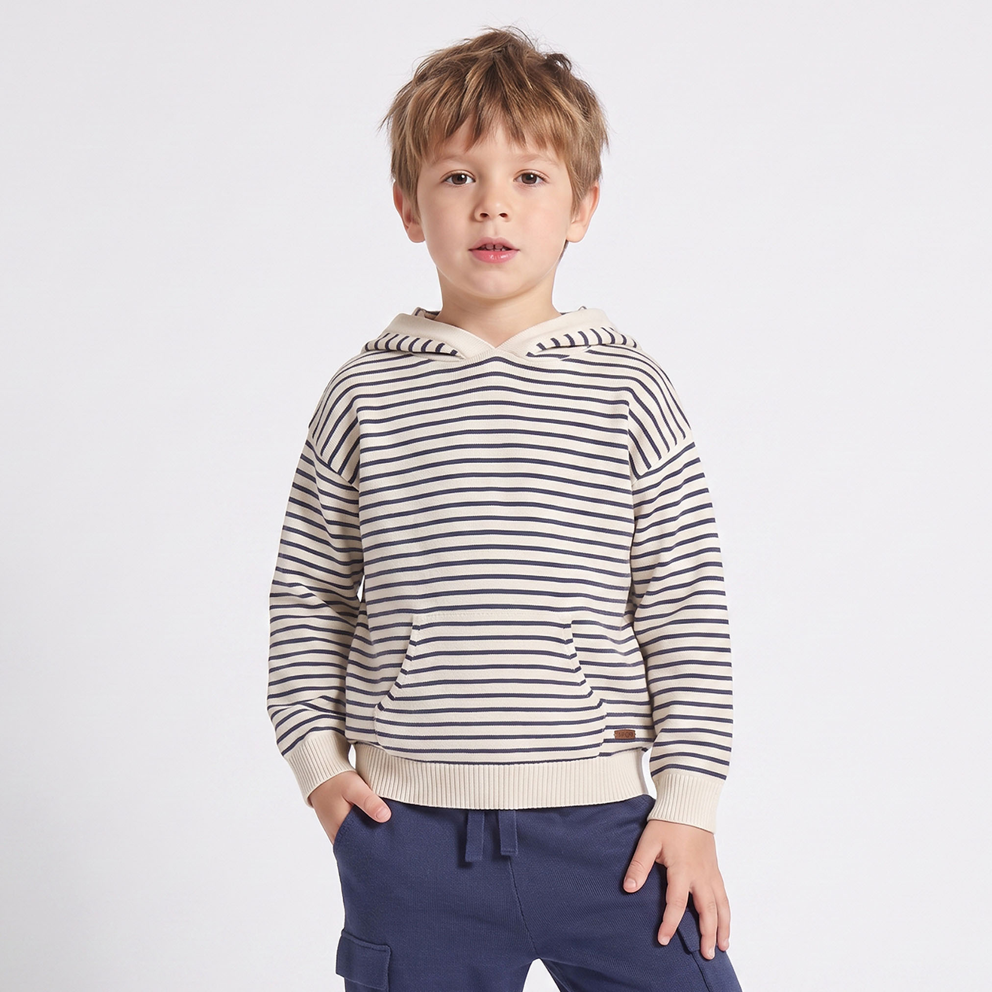 Hooded Long Sleeves Sweatshirt and Trousers Set with Stripes-boys-clothing-setsandcoords-image-2