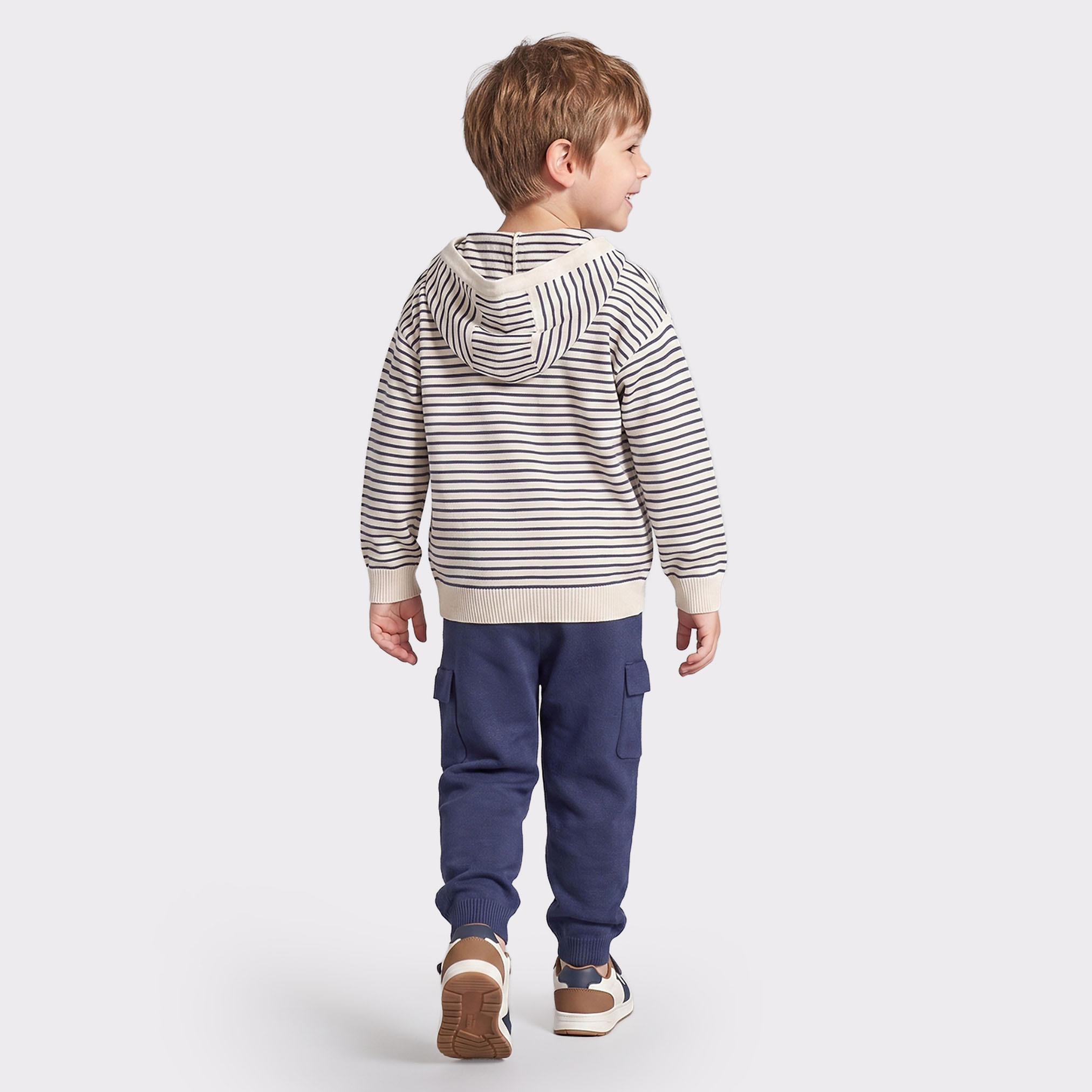 Hooded Long Sleeves Sweatshirt and Trousers Set with Stripes-boys-clothing-setsandcoords-image-4