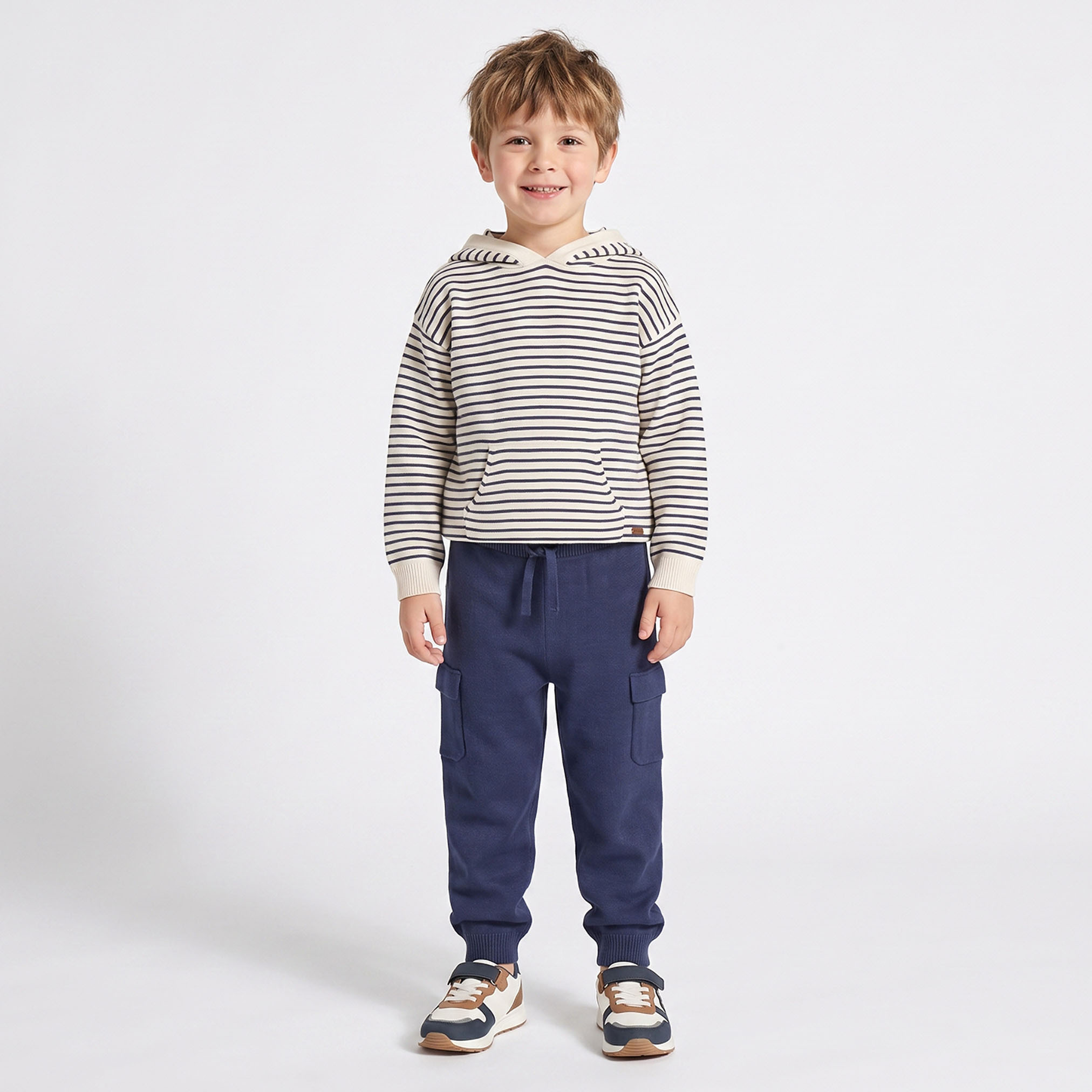 Hooded Long Sleeves Sweatshirt and Trousers Set with Stripes-boys-clothing-setsandcoords-image-5