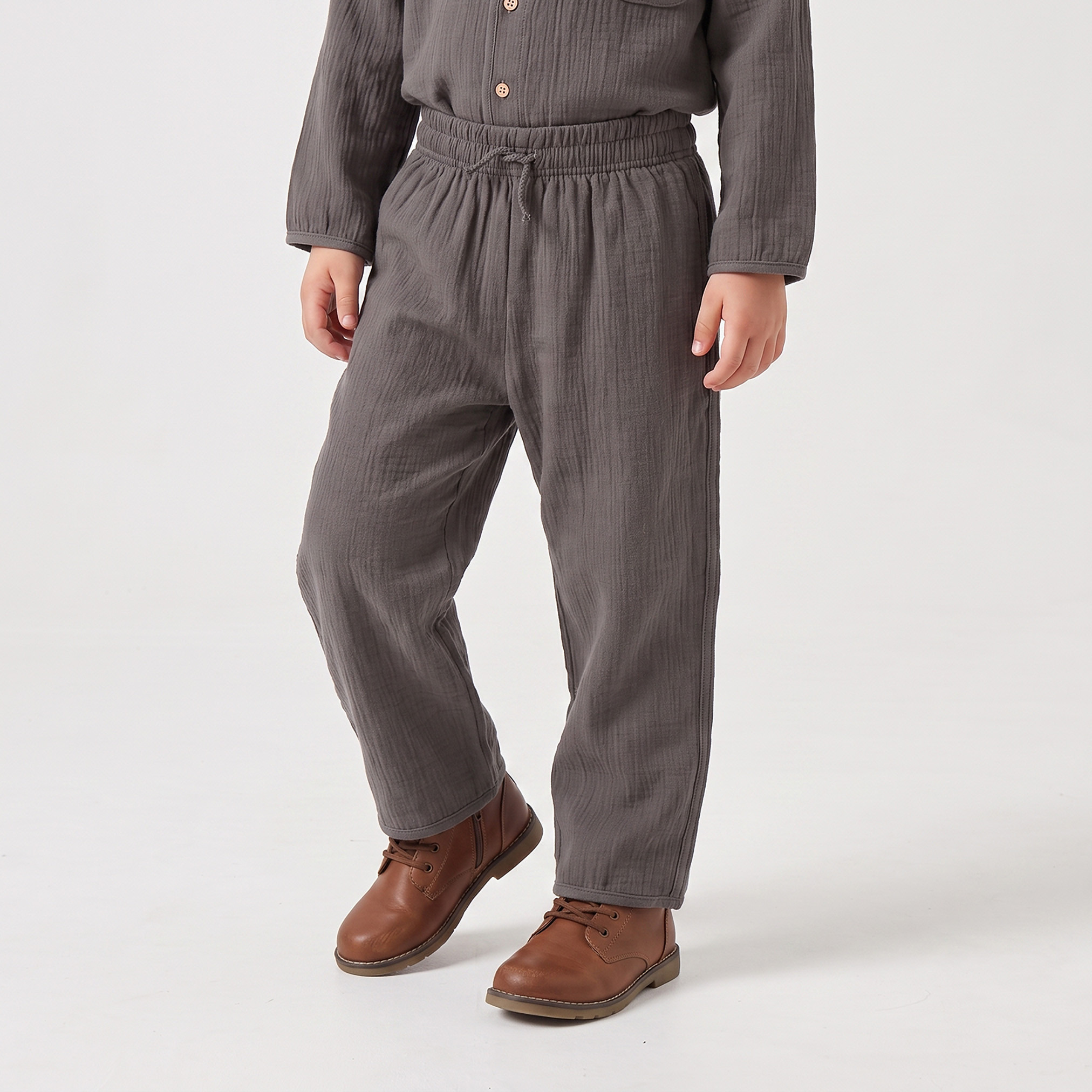 Eligo Collared Long Sleeves Shirt and Pants Set with Textured Design-boys-clothing-setsandcoords-image-3