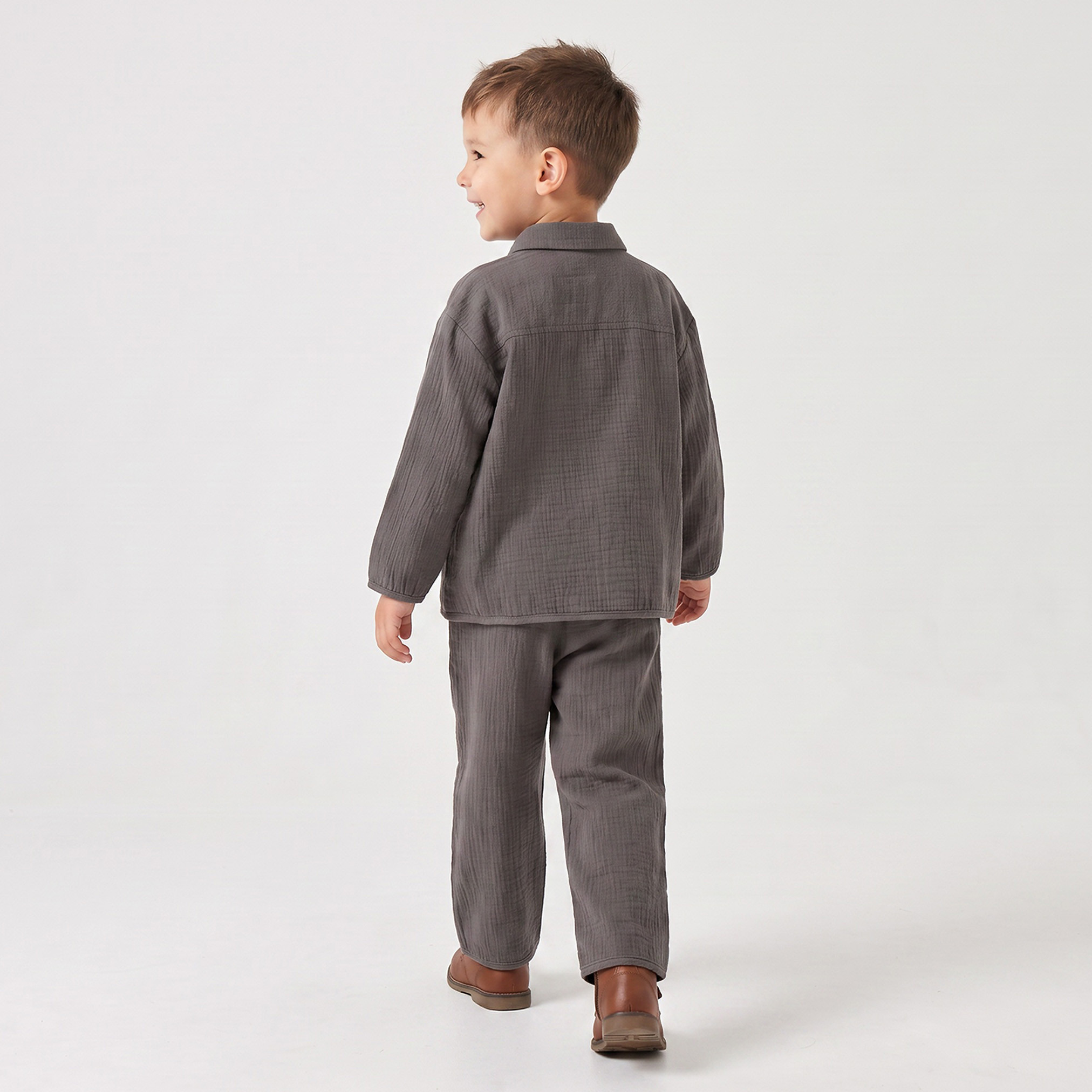 Eligo Collared Long Sleeves Shirt and Pants Set with Textured Design-boys-clothing-setsandcoords-image-4