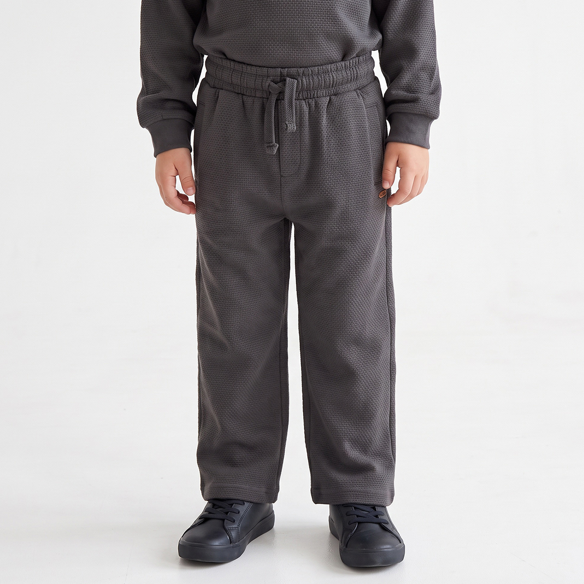 Eligo Collared Long Sleeves T-shirt and Pants Set with Waffle Texture-boys-clothing-setsandcoords-image-4