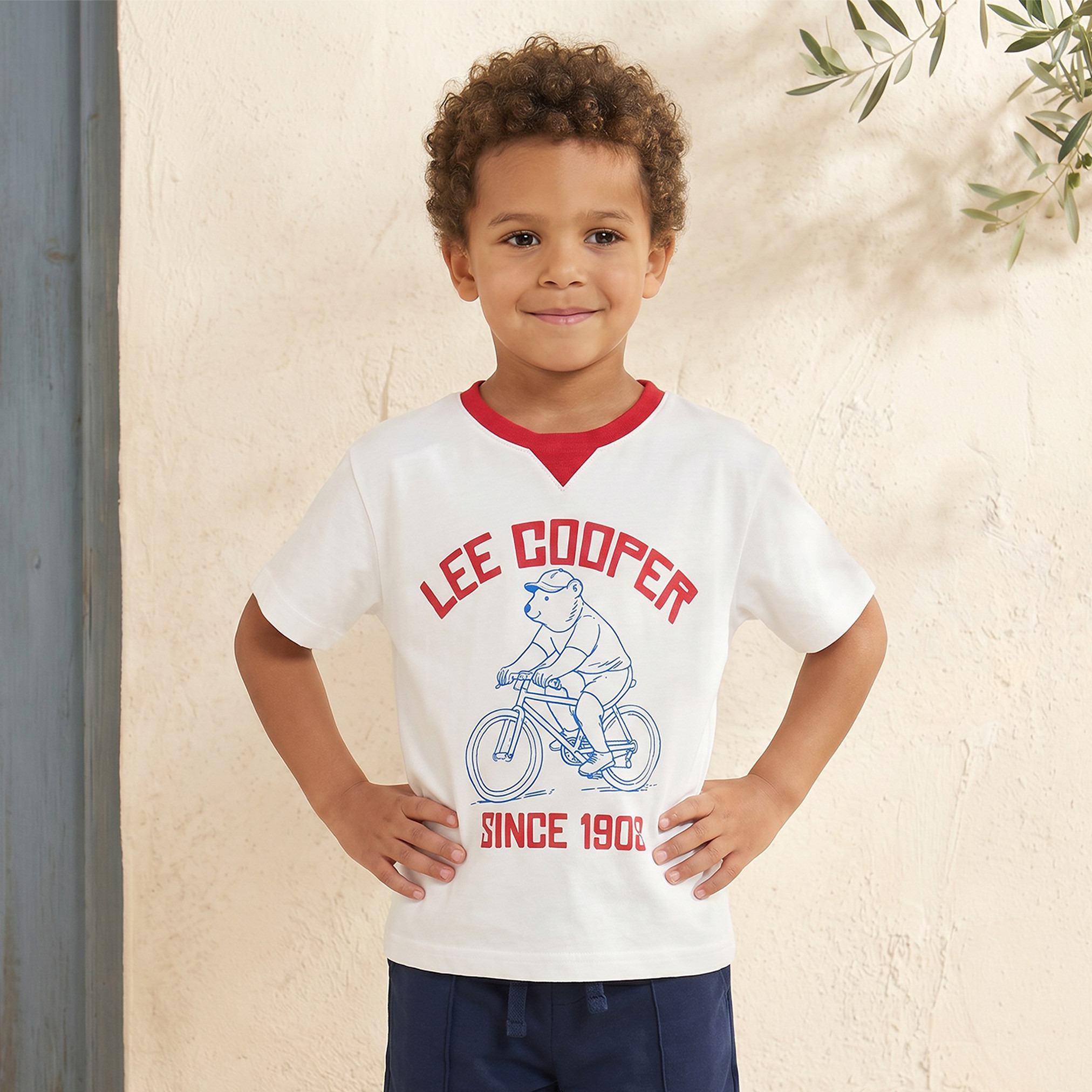 Lee Cooper Crew Neck Short Sleeves T-shirt with Bear Print-boys-clothing-tshirtsandpolos-image-1