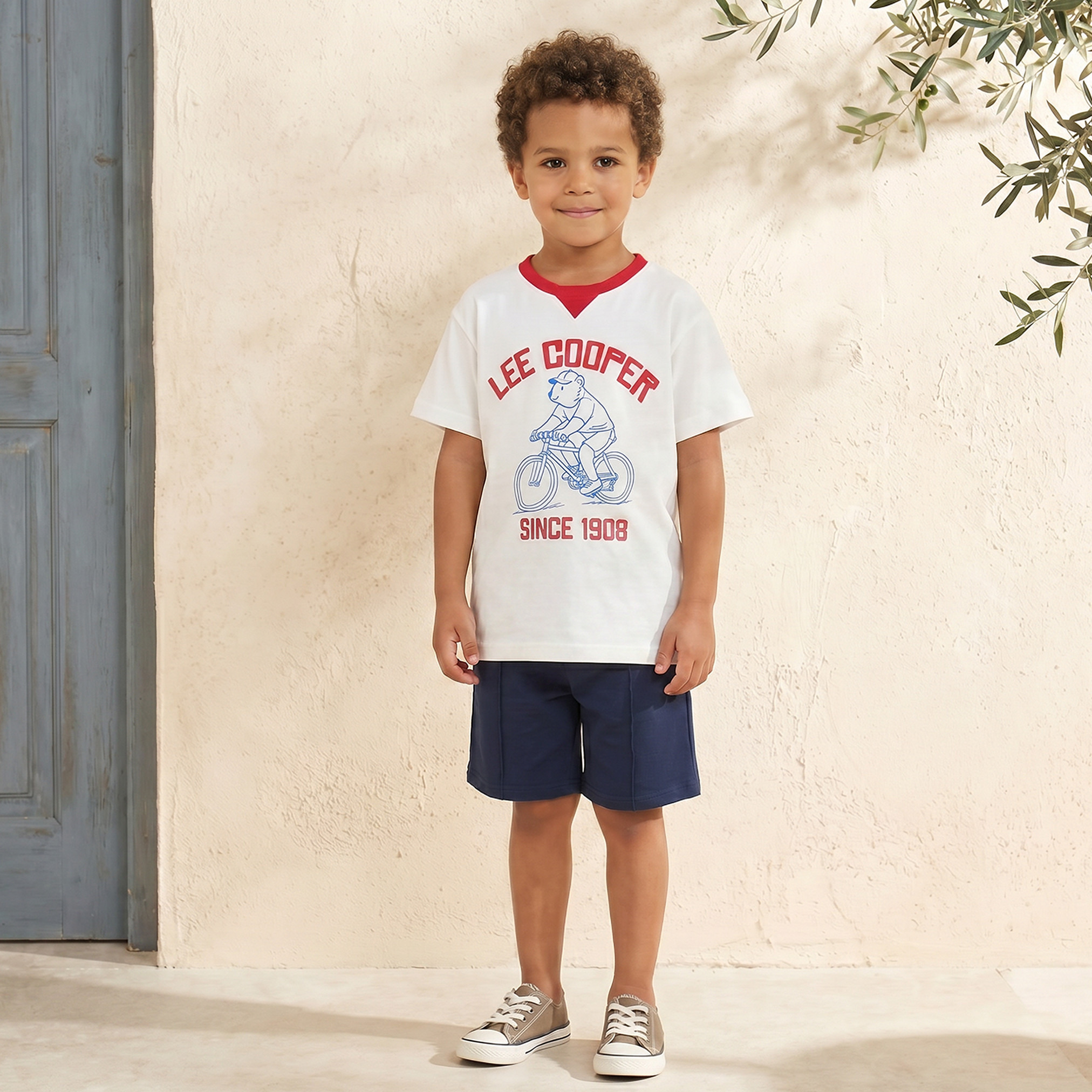Lee Cooper Crew Neck Short Sleeves T-shirt with Bear Print-boys-clothing-tshirtsandpolos-image-2