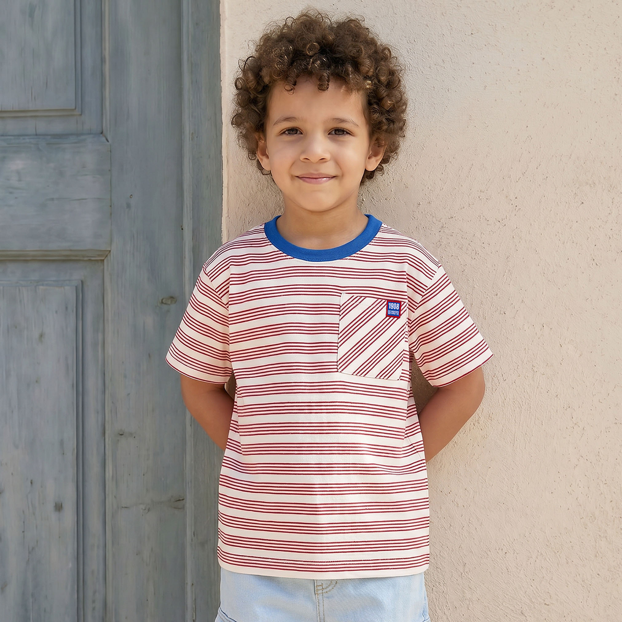 Lee Cooper Crew Neck Short Sleeves T-shirt with Stripes-boys-clothing-tshirtsandpolos-image-1