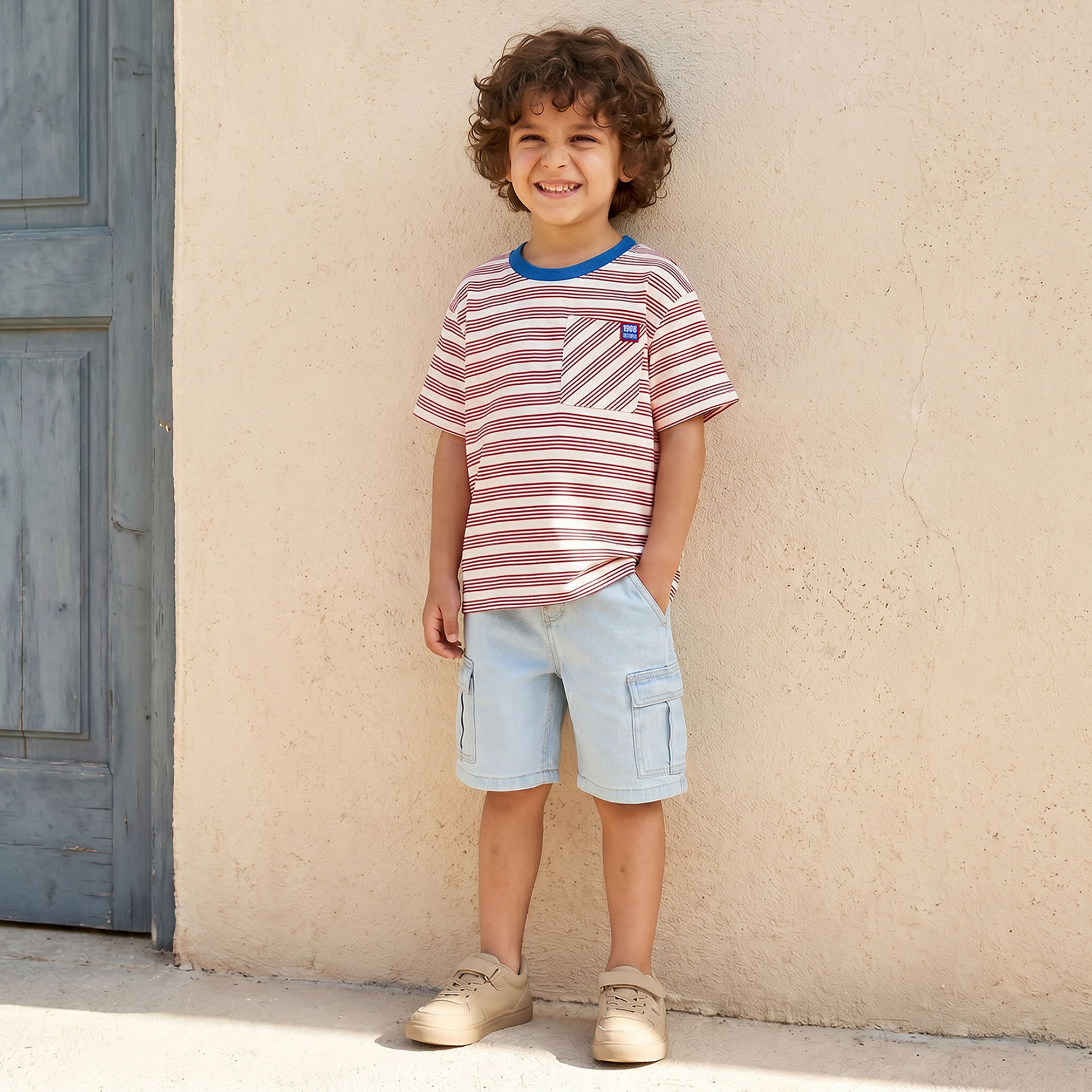 Lee Cooper Crew Neck Short Sleeves T-shirt with Stripes-boys-clothing-tshirtsandpolos-image-5