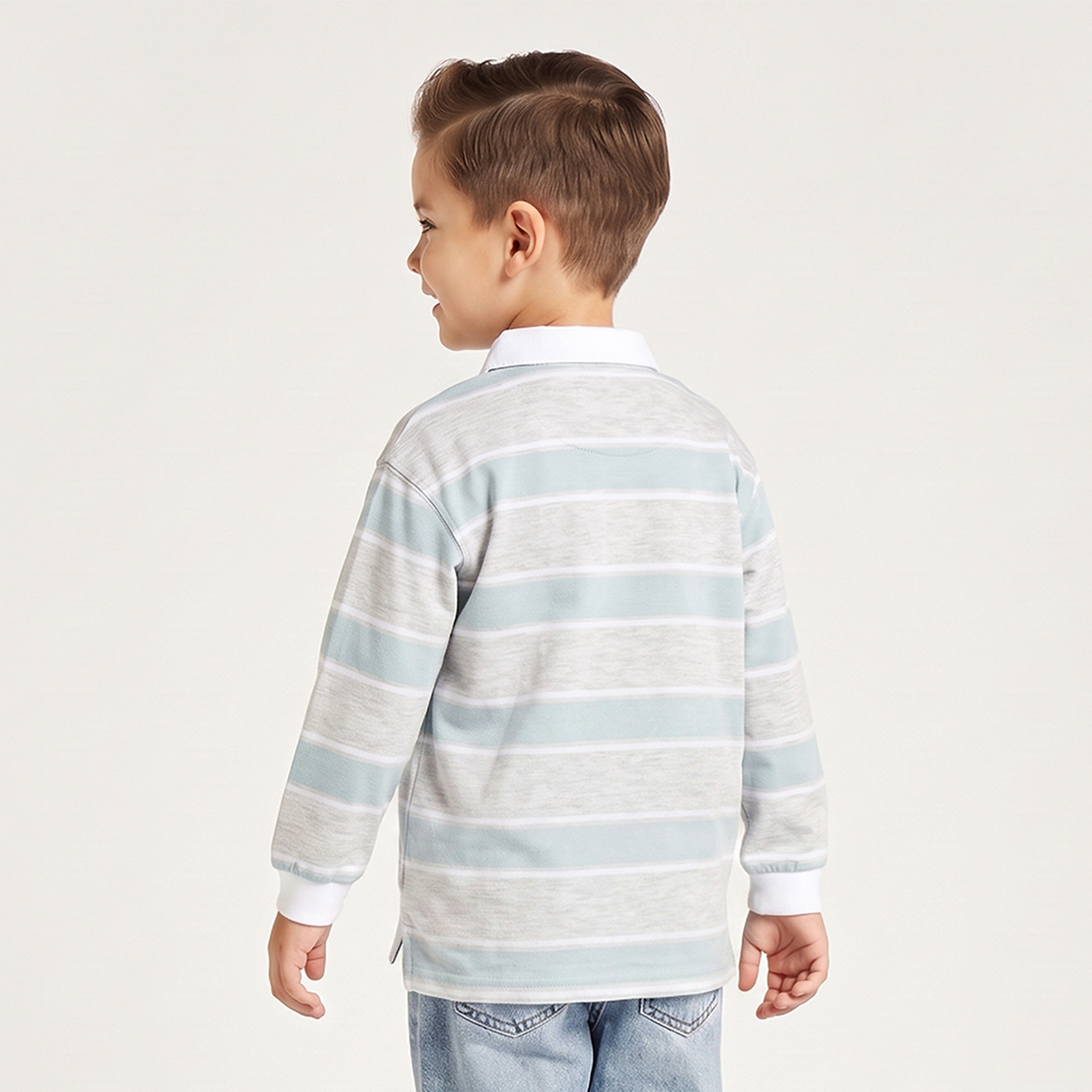 Lee Cooper Collar Long Sleeves T-shirt with Stripes-boys-clothing-tshirtsandpolos-image-3