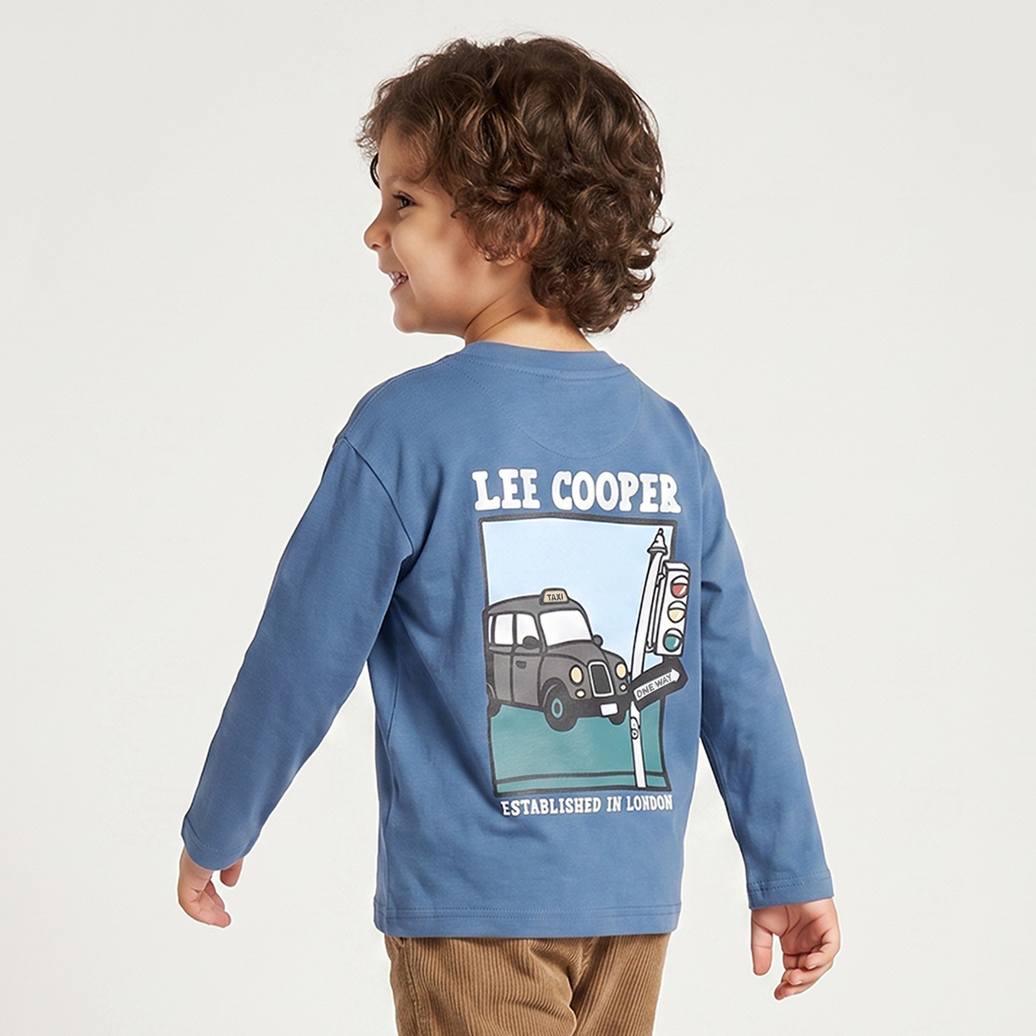 تيشيرت بياقة ضيقة وأكمام طويلة وطبعات جرافيك من لي كوبر-boys-clothing-tshirtsandpolos-image-1