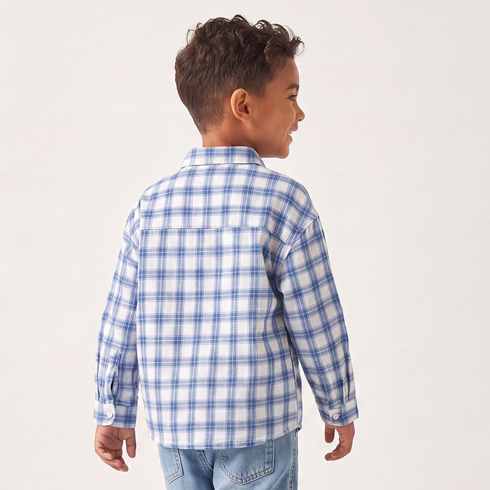 Lee Cooper Long Sleeves Shirt with Checked Design-boys-clothing-shirts-image-3