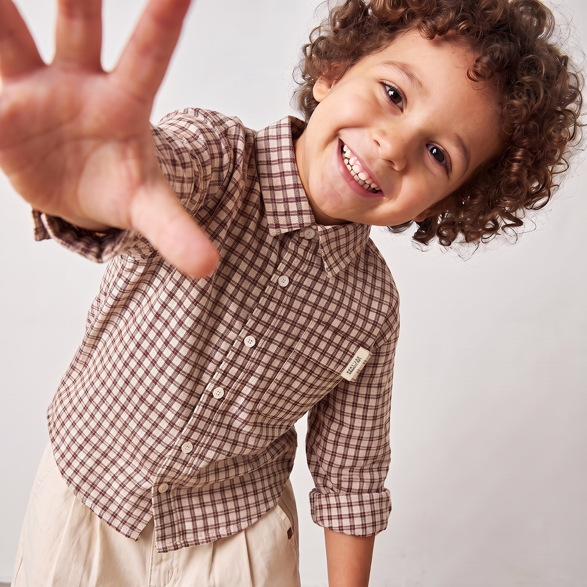 Lee Cooper Long Sleeves Shirt with Checked Design-boys-clothing-shirts-image-1