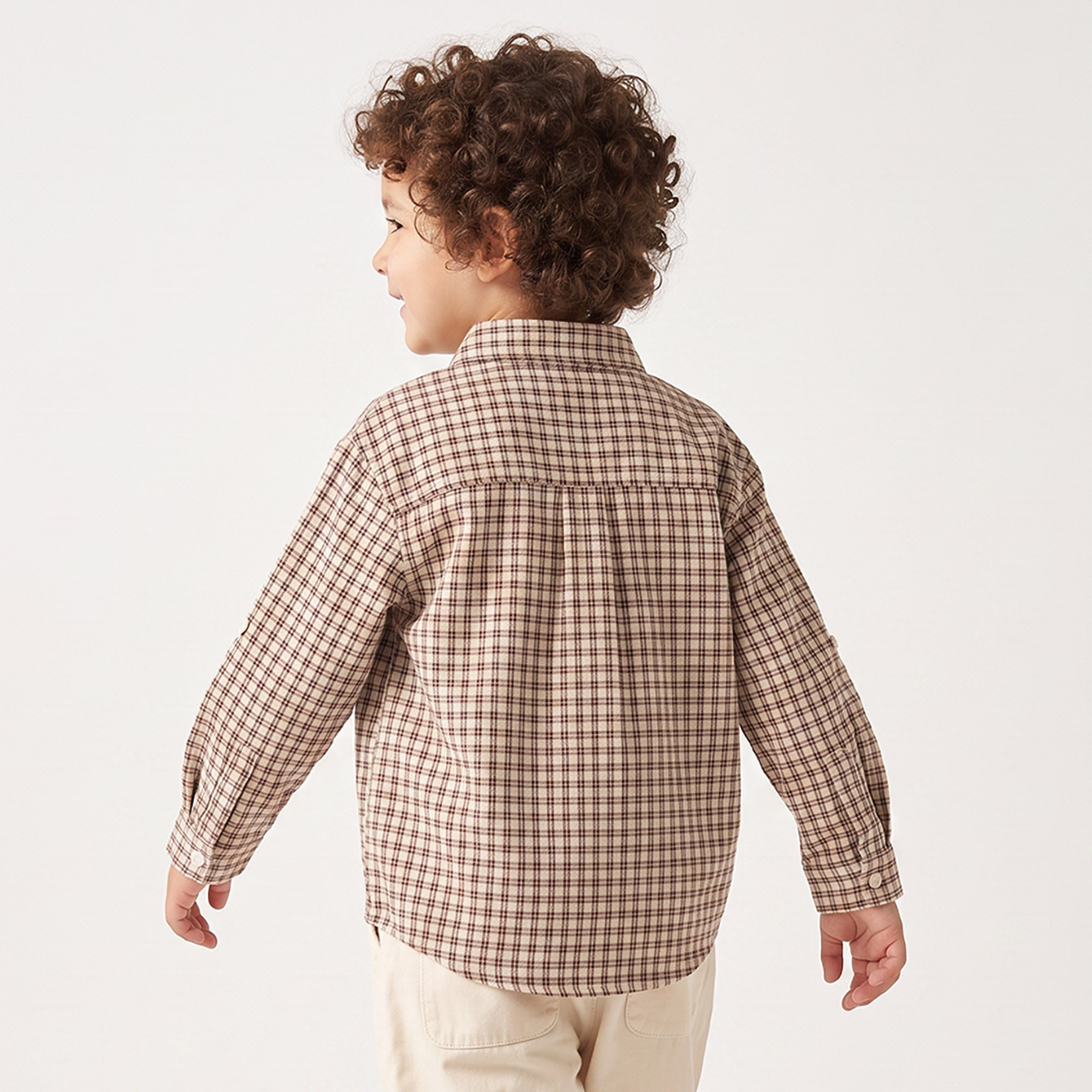 Lee Cooper Long Sleeves Shirt with Checked Design-boys-clothing-shirts-image-2