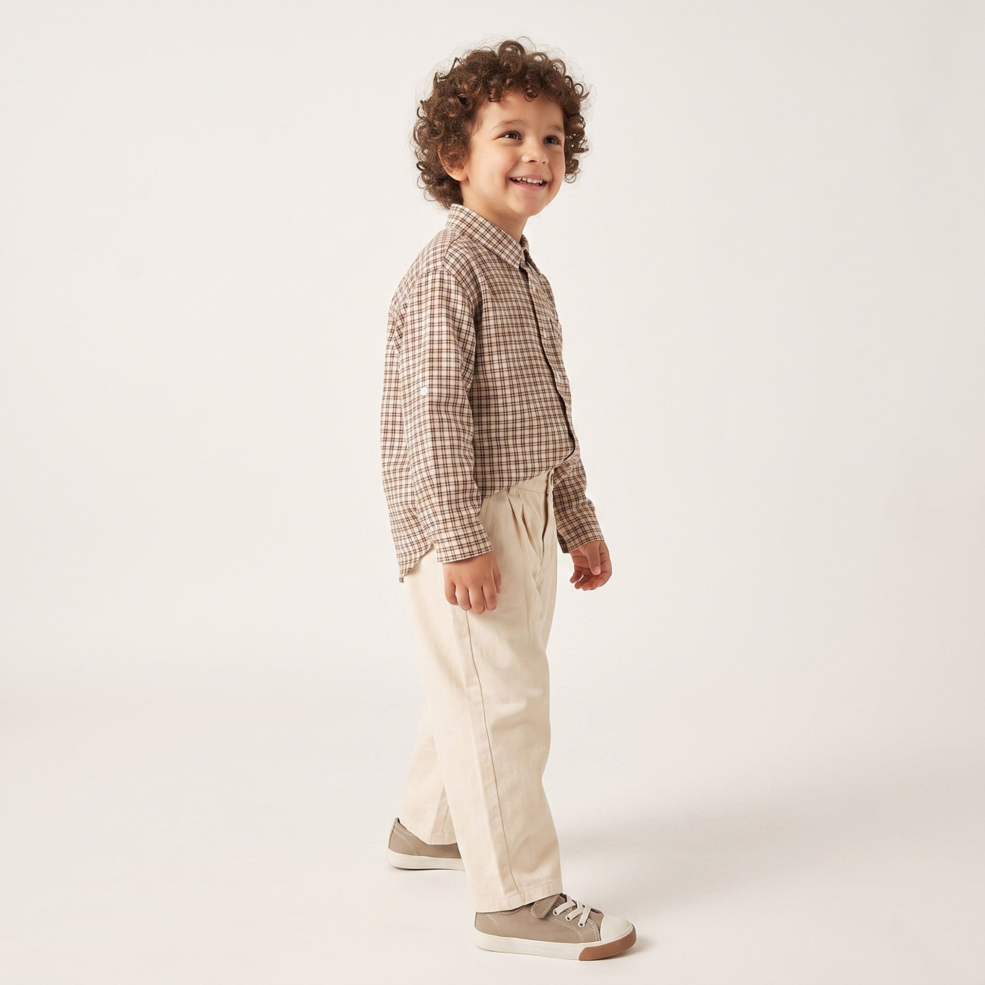 Lee Cooper Long Sleeves Shirt with Checked Design-boys-clothing-shirts-image-5