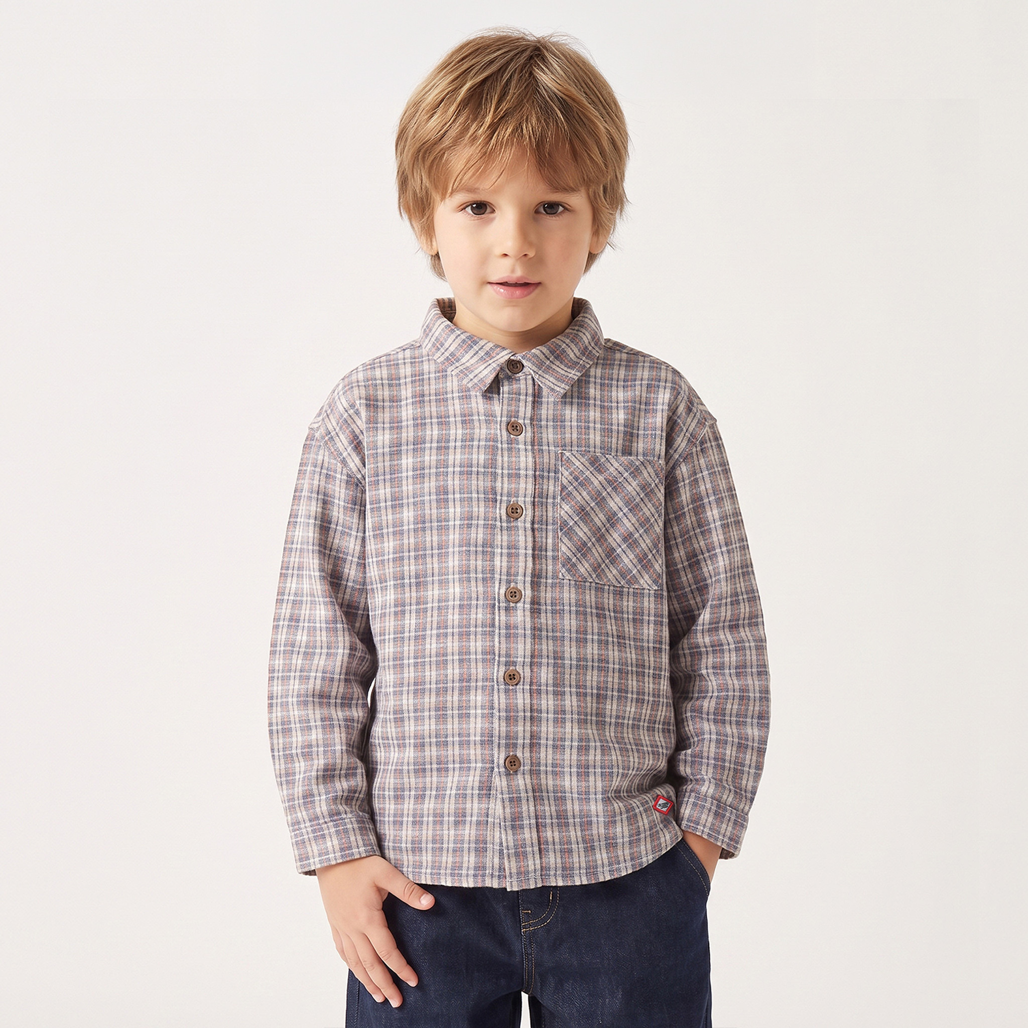 قميص كاروهات بأكمام طويلة من لي كوبر-boys-clothing-shirts-image-1
