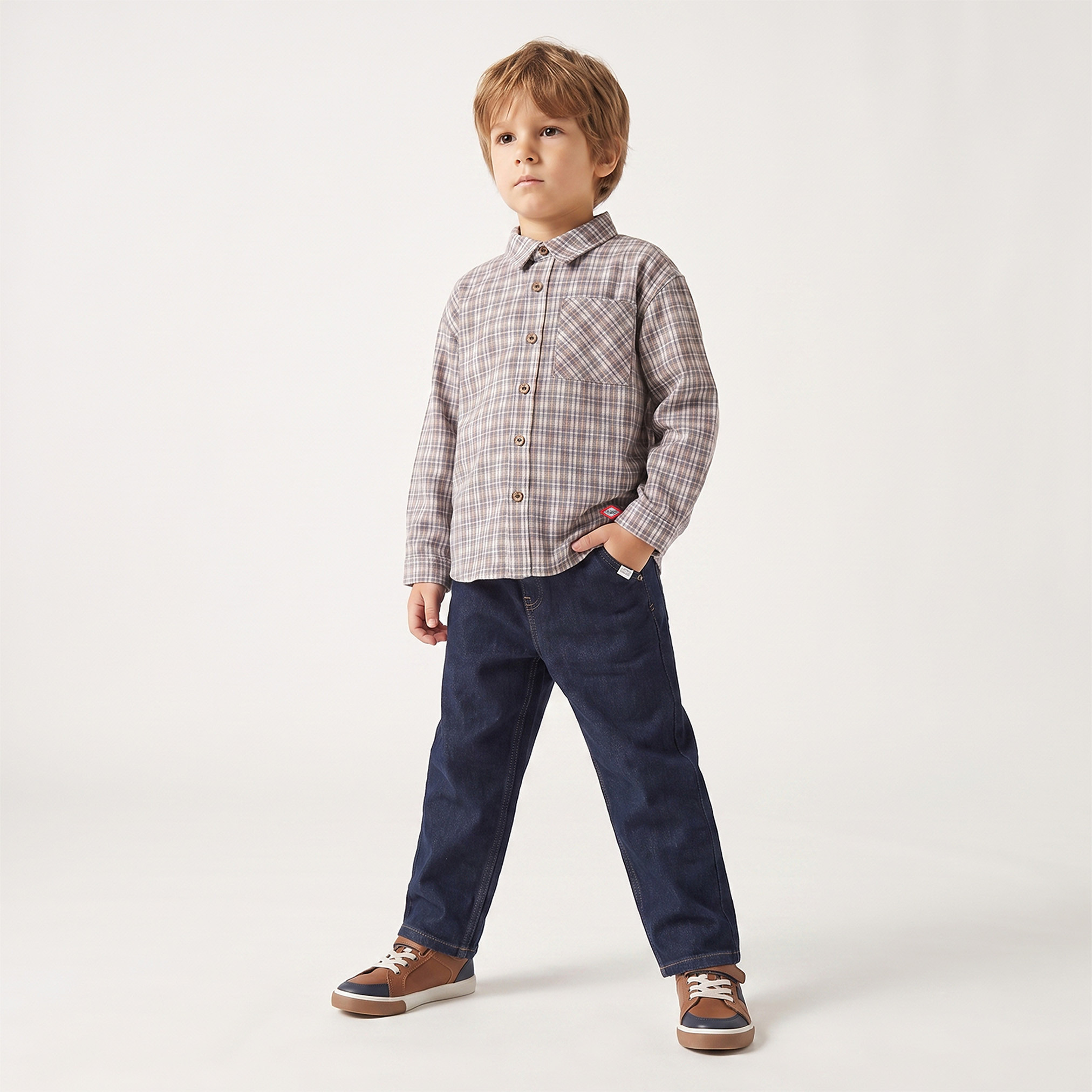 قميص كاروهات بأكمام طويلة من لي كوبر-boys-clothing-shirts-image-4