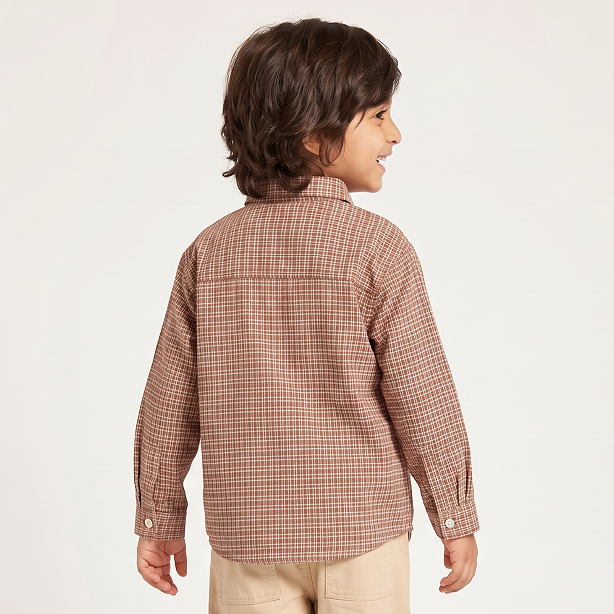 Lee Cooper Collared Long Sleeves Shirt with Checks-boys-clothing-shirts-image-2