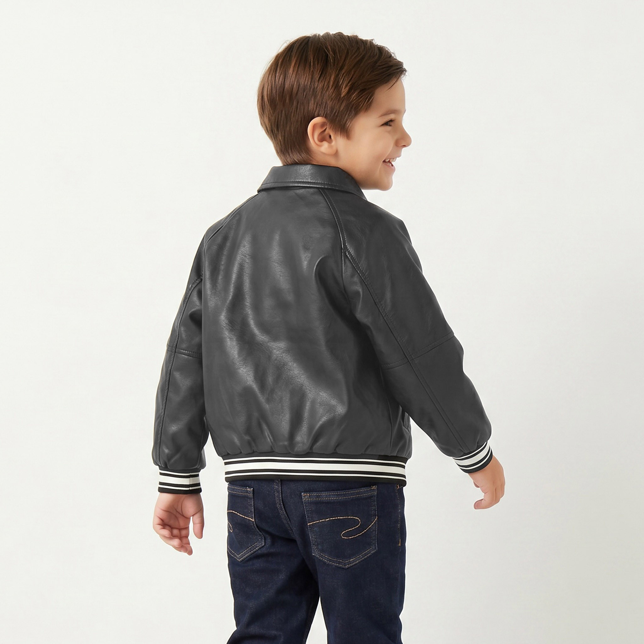 Lee Cooper Collared Bomber Jacket with Zip Closure-boys-clothing-jacketsandcoats-image-3