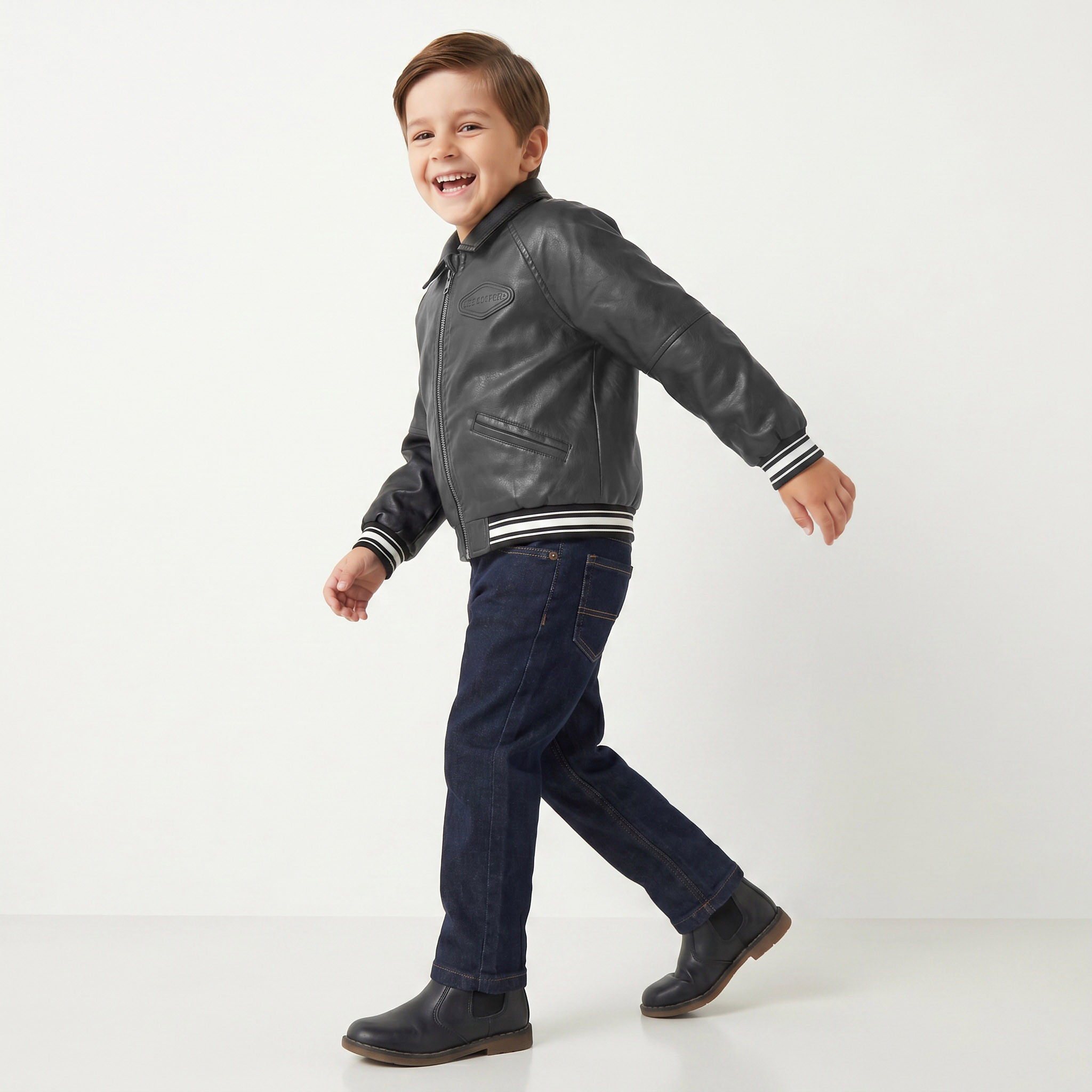Lee Cooper Collared Bomber Jacket with Zip Closure-boys-clothing-jacketsandcoats-image-6