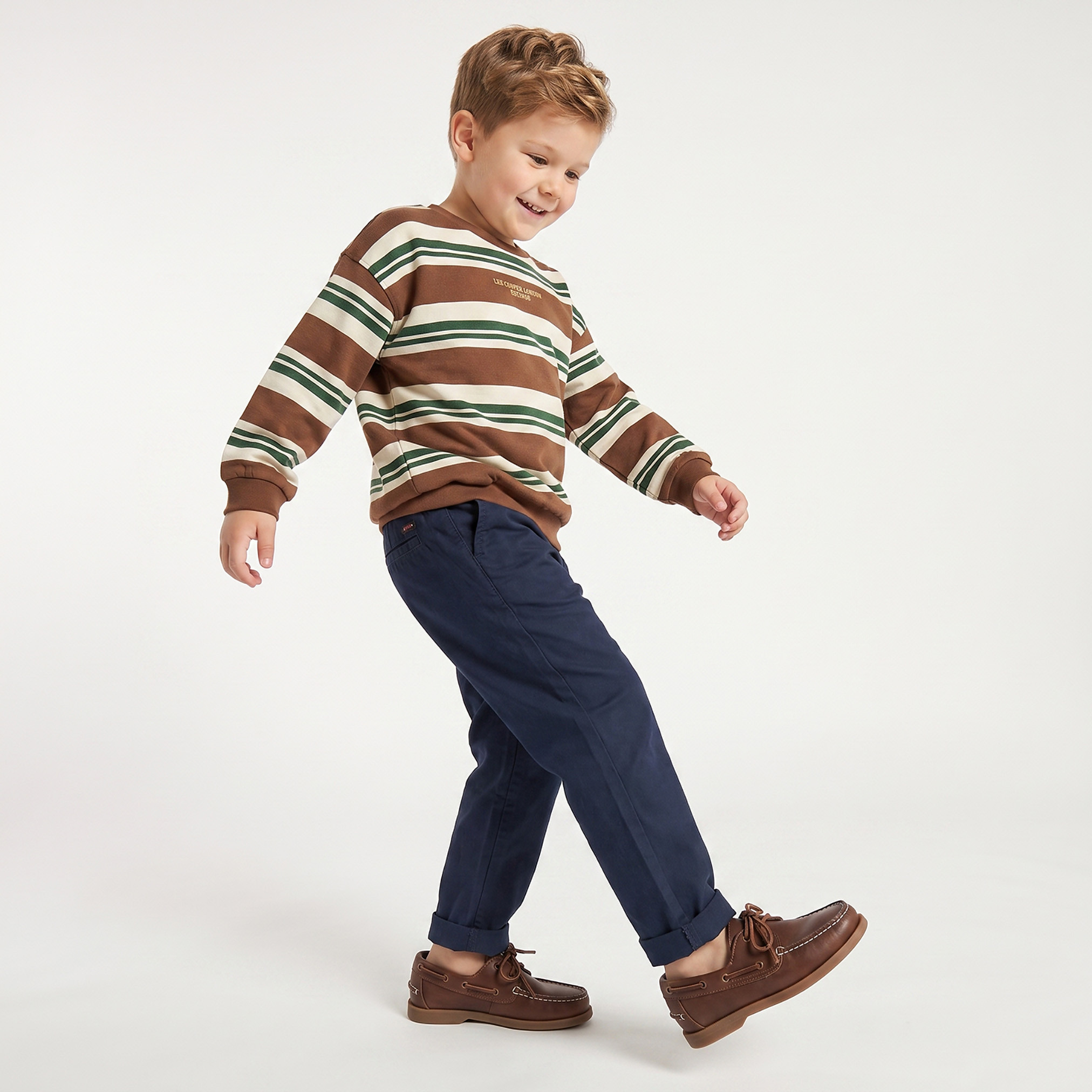 Lee Cooper Striped Sweatshirt with Long Sleeves-baby-boys-clothing-winterwear-sweatshirts-image-5